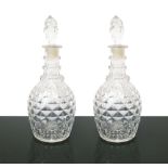 Pair of crystal bottles, Early 20th Century