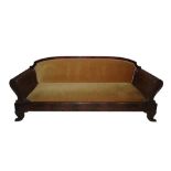 Charles X boat sofa in mahogany wood, Sicily, 19th century