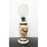 Oil lamp in beige opal, nineteenth century