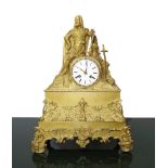 French clock in golden metal, France, 19th century