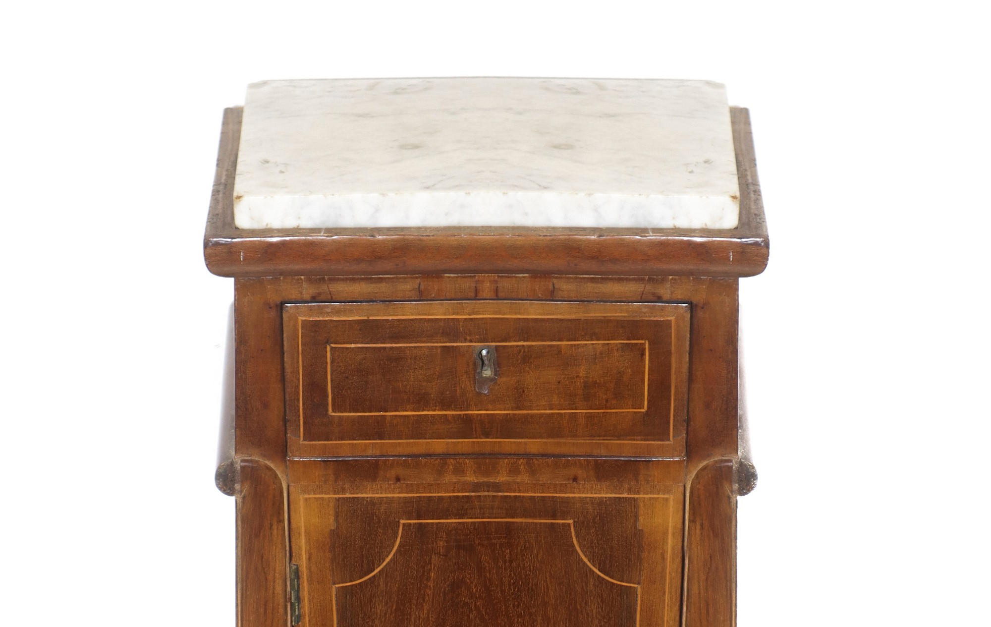 Pyramidal trunk center bedside table in walnut wood, Sicily 19th century - Image 3 of 5