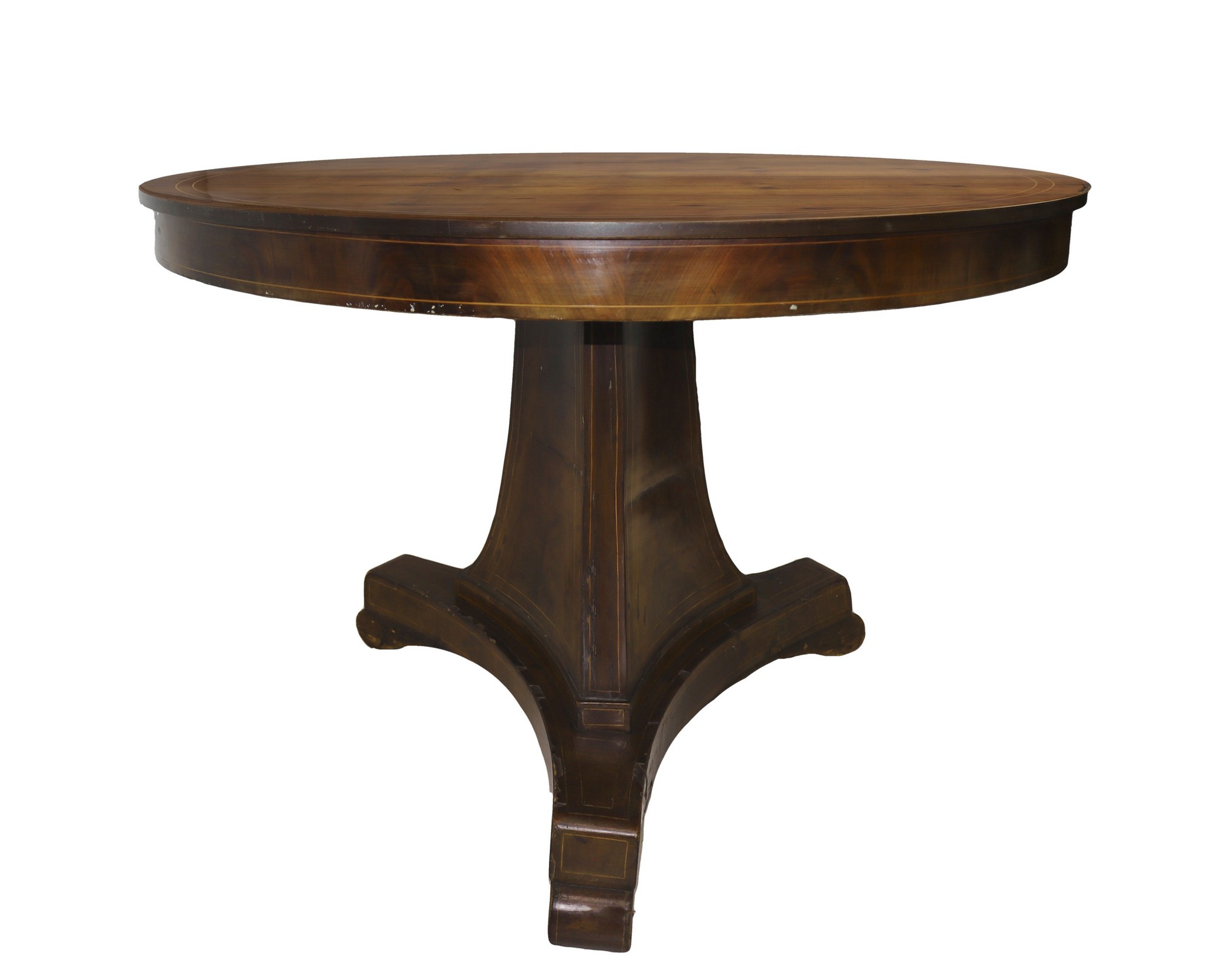 Round table in mahogany wood with 6 chairs, nineteenth century - Image 2 of 6