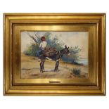 Giovanni Fattori (Italian 1825-1908) - Boy on donkey