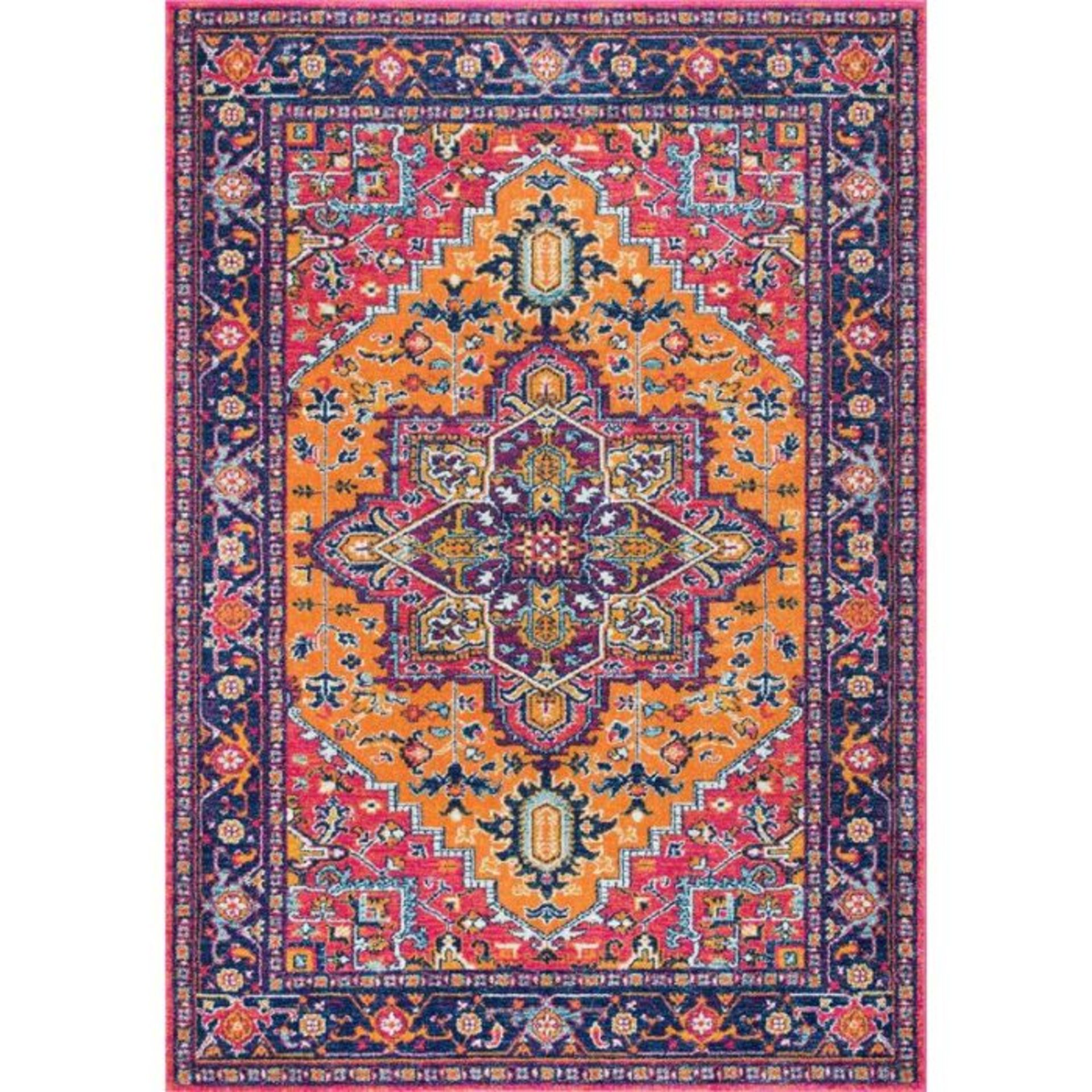 Latitude Vive,Paloma Purple/Pink/Orange Rug (8, FT 10FT)RRP -£323.99 (18972/24 -BUNR1377)