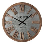 Borough Wharf, Oversized Ransom 62cm Wall Clock (SILVER FINISH) - RRP £69.99 (DGLL1039 - 24480/13)