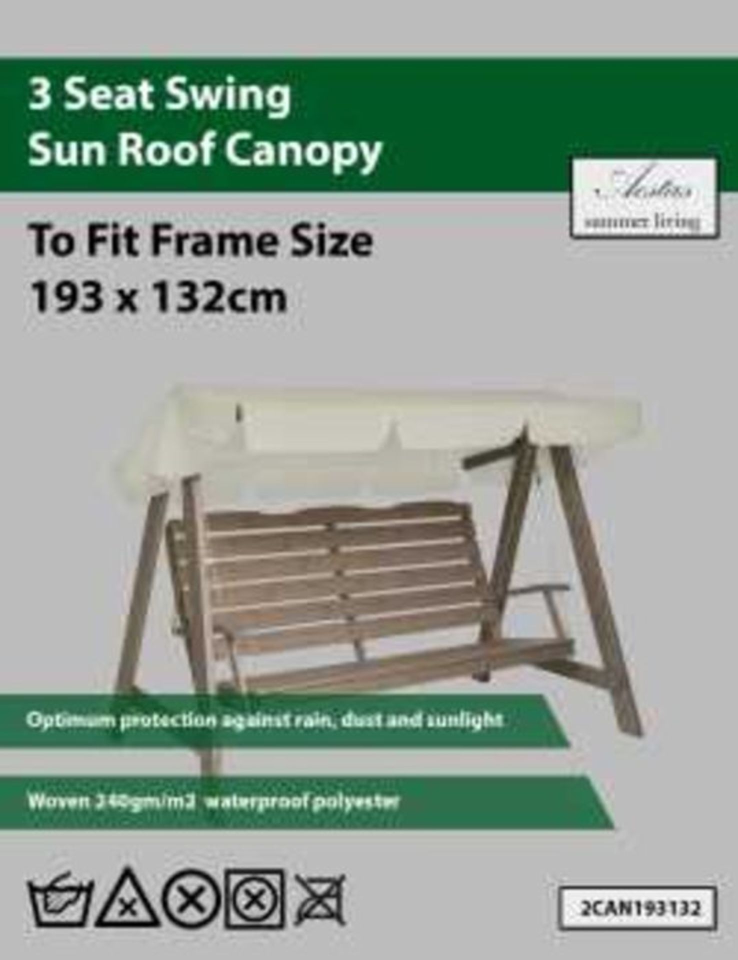 3 Seat Swing Cream Sun Roof Canopy (193cm x 132cm)