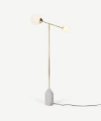 |1x|Made.com Faye Floor Lamp |Brass and Marble | MISSING ONE SHADE |RRP - £139 | FLPFAY001BRA-UK -