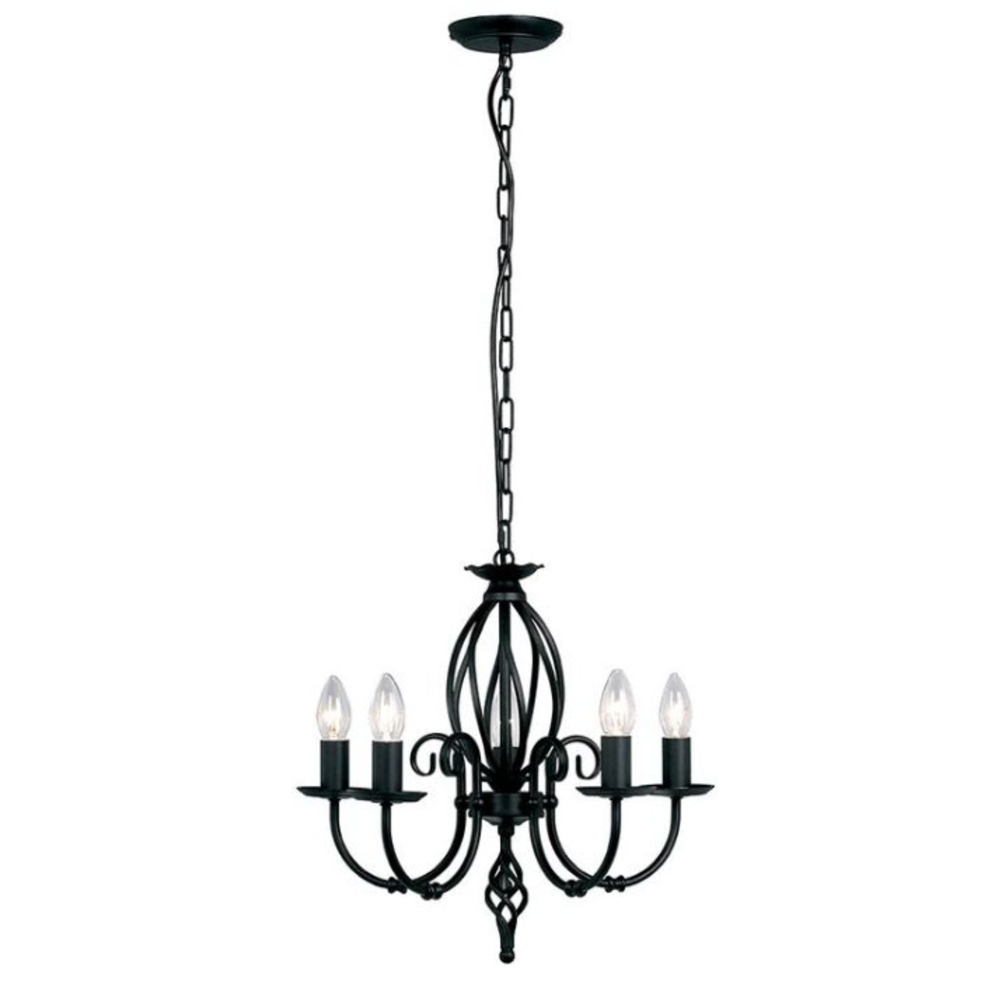 Marlow Home Co. Wannamaker 5-Light Candle-Style Chandelier (BLACK) - RRP £147.99 (ULL1019 - 12089/