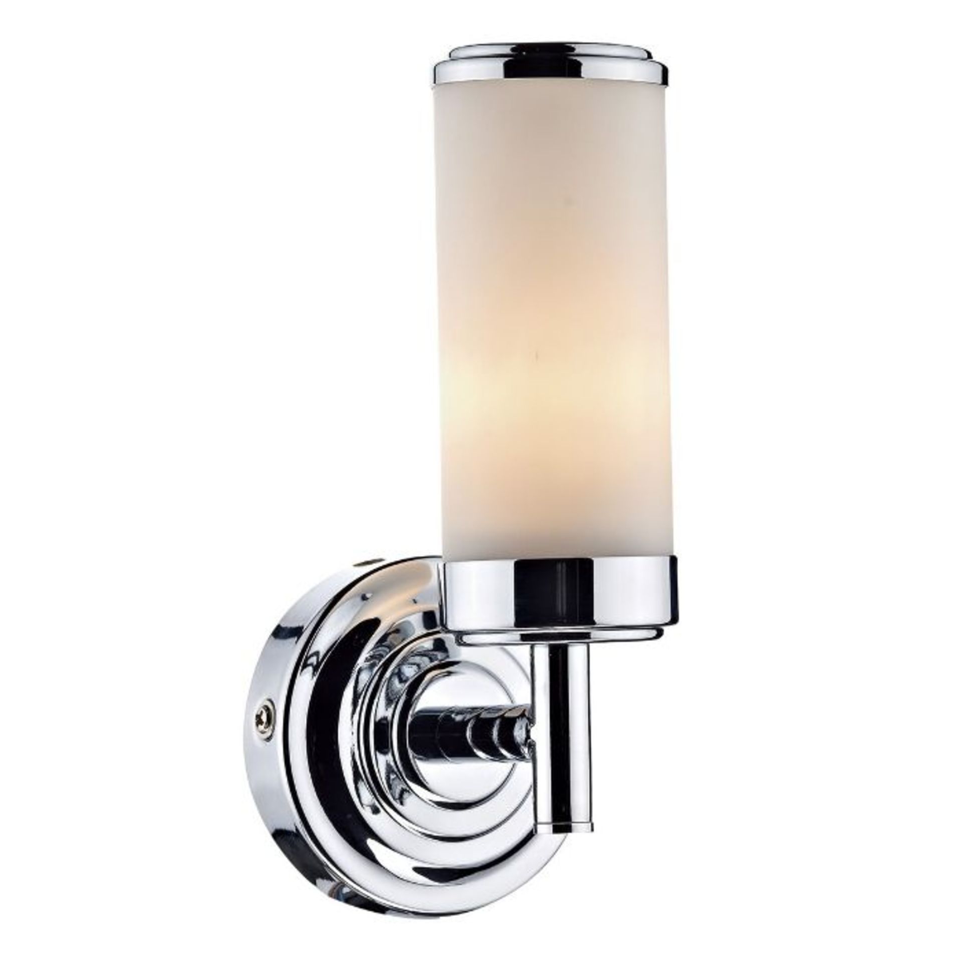 ClassicLiving, Bement 1-Light Armed Sconce (OPAL WHITE & POLISHED CHROME FINISH) - RRP £45.99 (