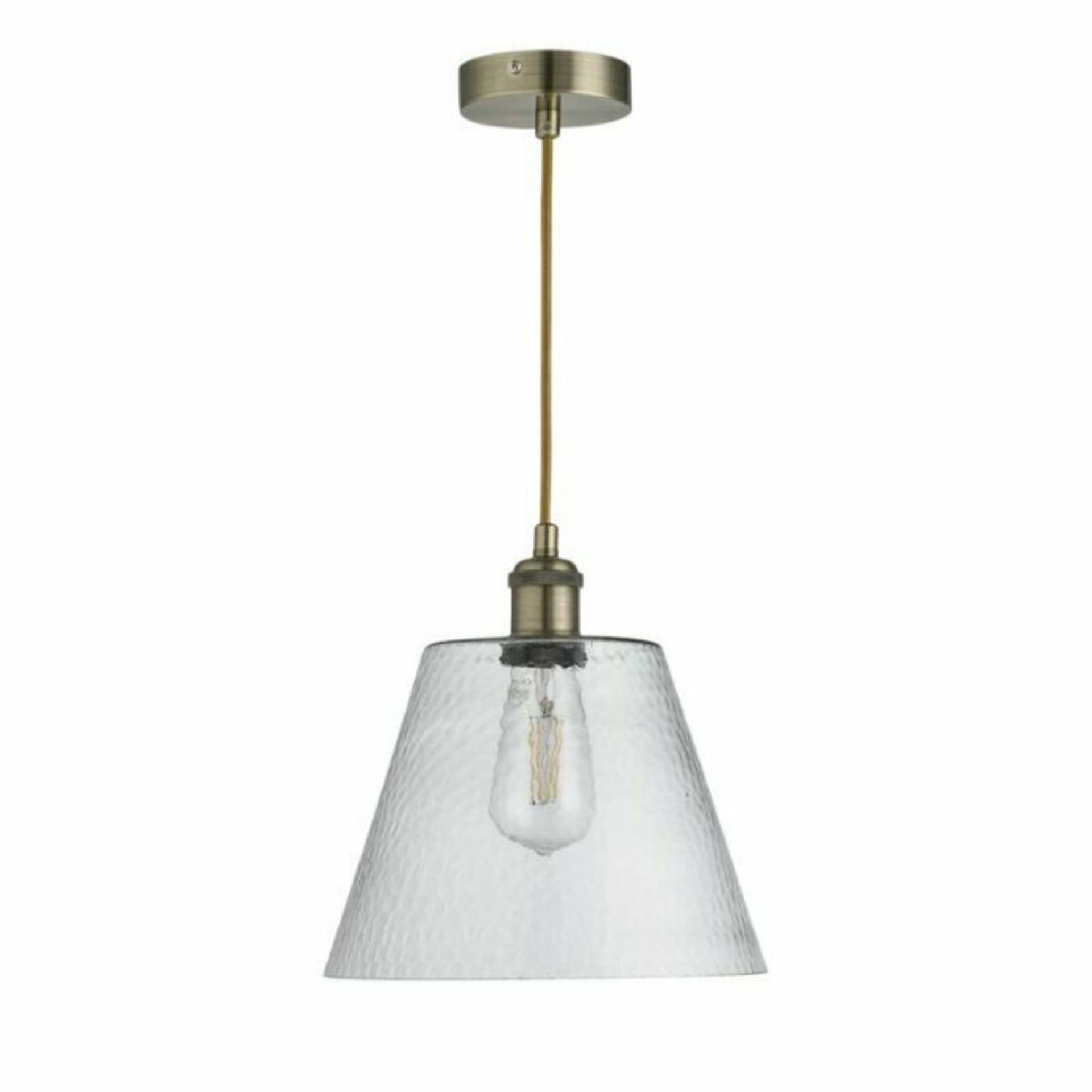 Brambly Cottage,Seay 1-Light Bell Pendant (CLEAR GLASS SHADE WITH ANTIQUE BRASS BASE) RRP -£47.99(