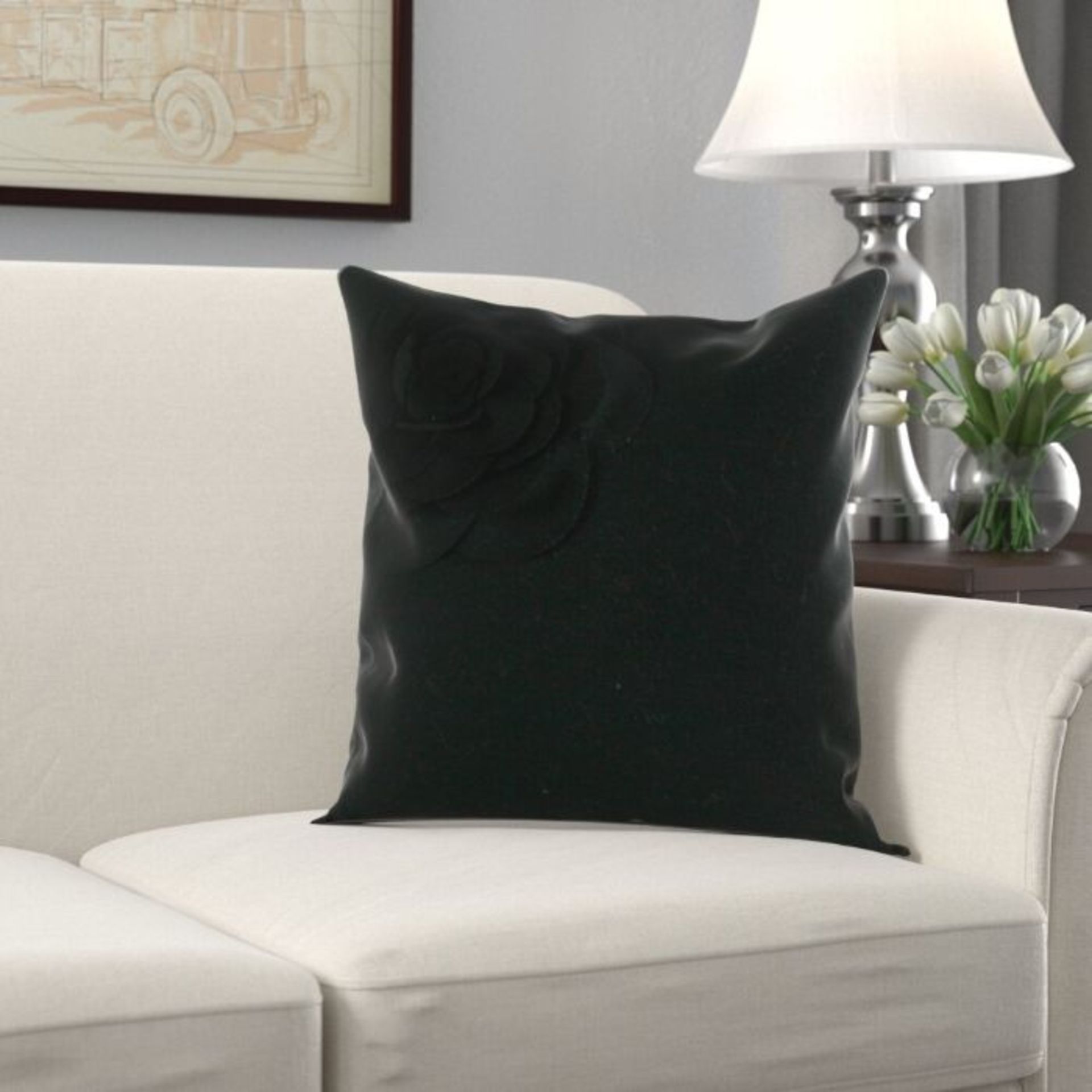 Rosdorf Park Blankenship Wool Cushion Cover in Bla