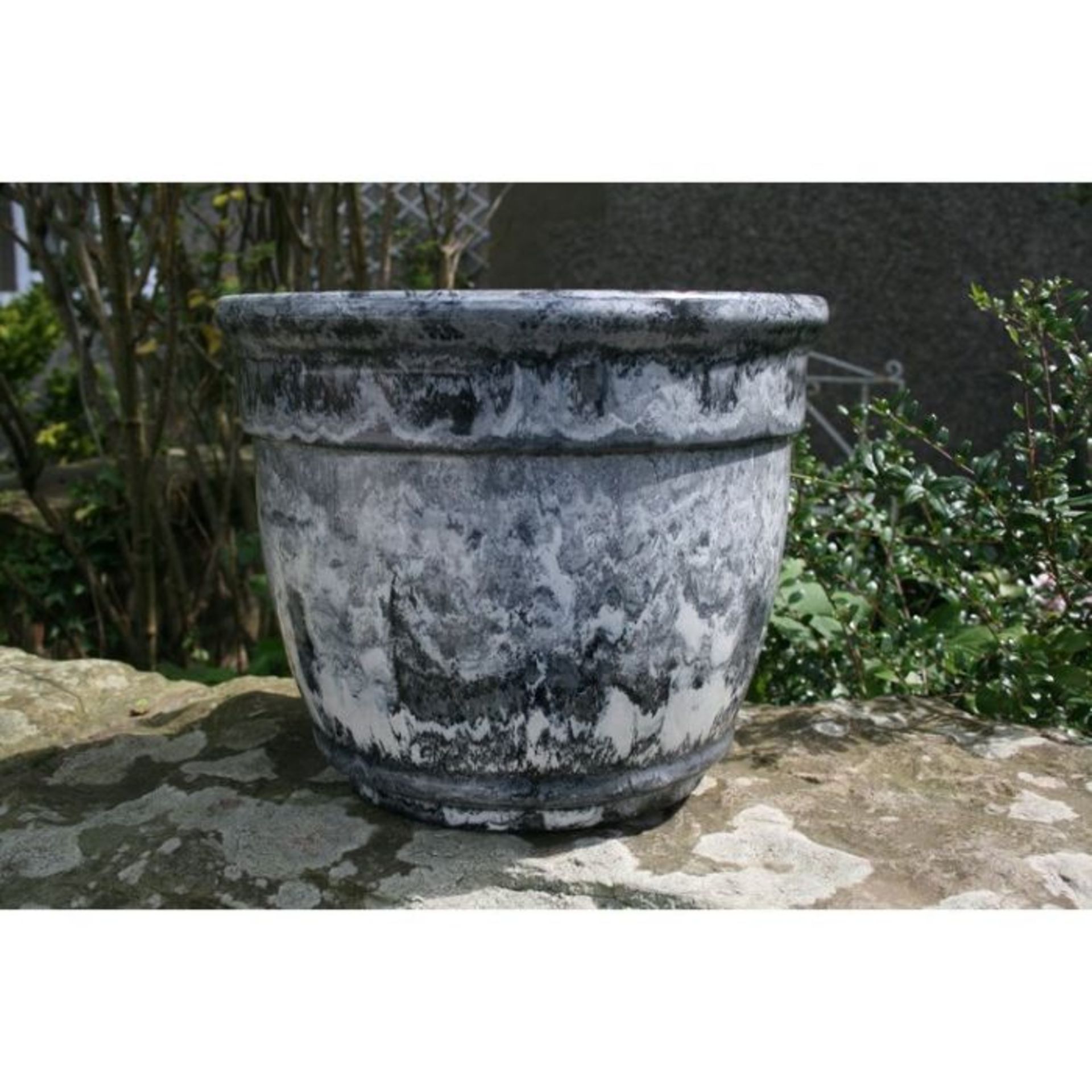 Freeport Park, Set of 2 Kingsfield Clay Plant Pot (GREY) (28cm H x 33cm W x 33cm D) - RRP £66.99 (