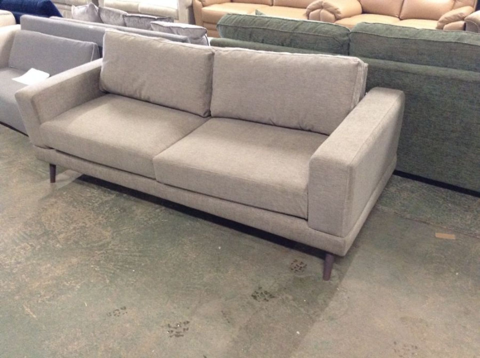 BEIGE FABRIC 3 SEATER