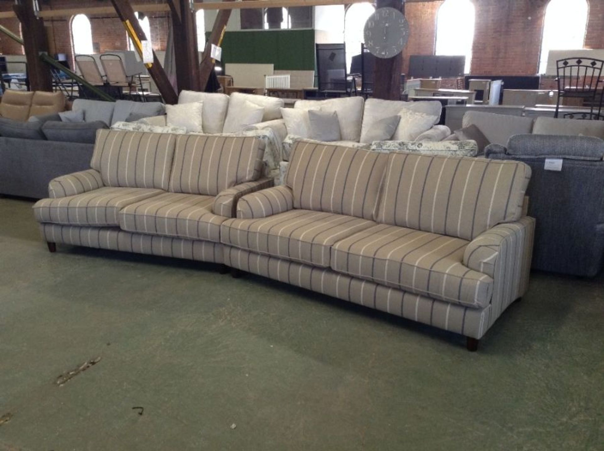 EX SHOOROOM ABBERTON IONA STRIPE MARINE 3 SEATER AND 2 SEATER (27,28)