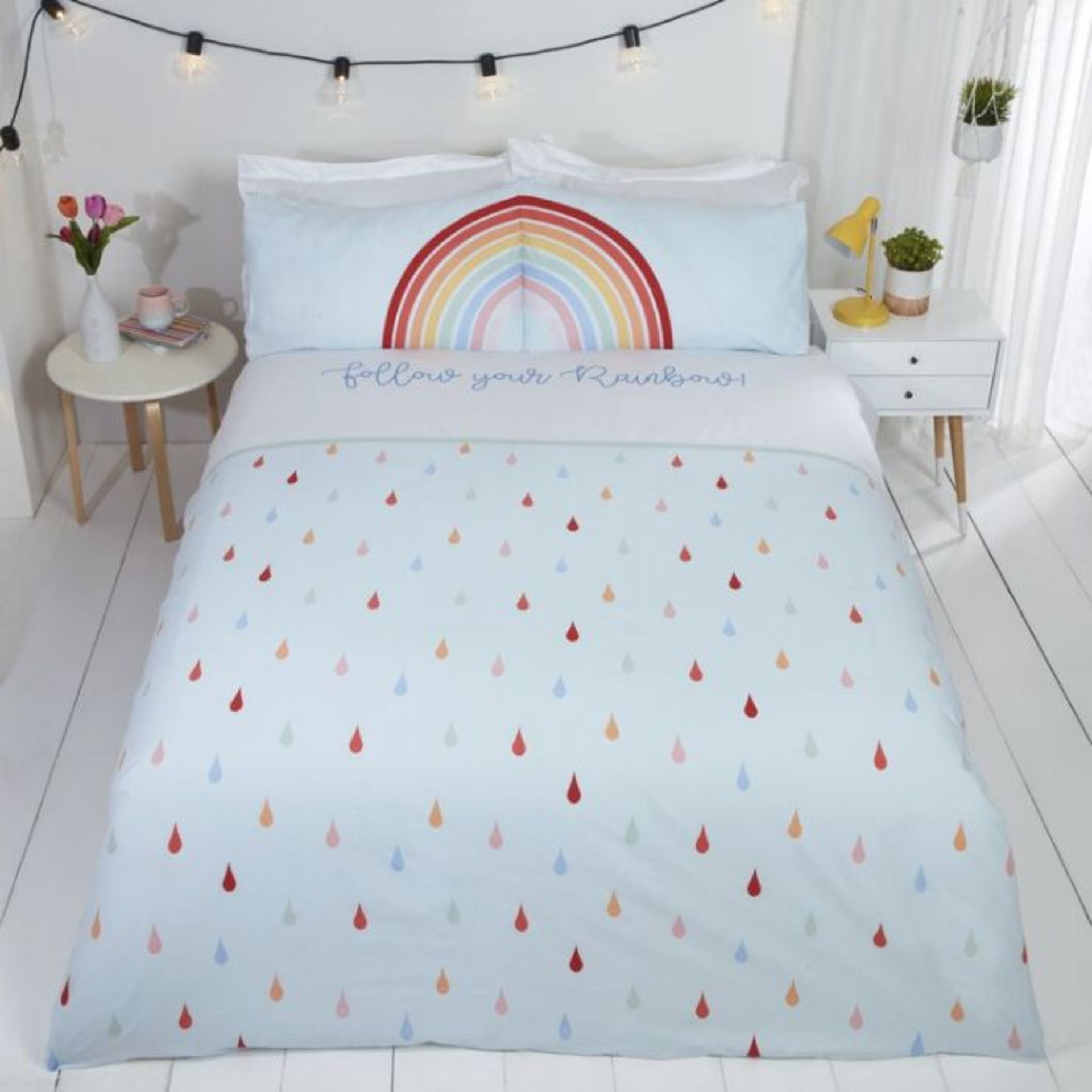 Ebern Designs, Follow Your Rainbow Duvet cOVER Set (BLUE) (KINGSIZE) - RRP £23.99 (RPPO1011 -