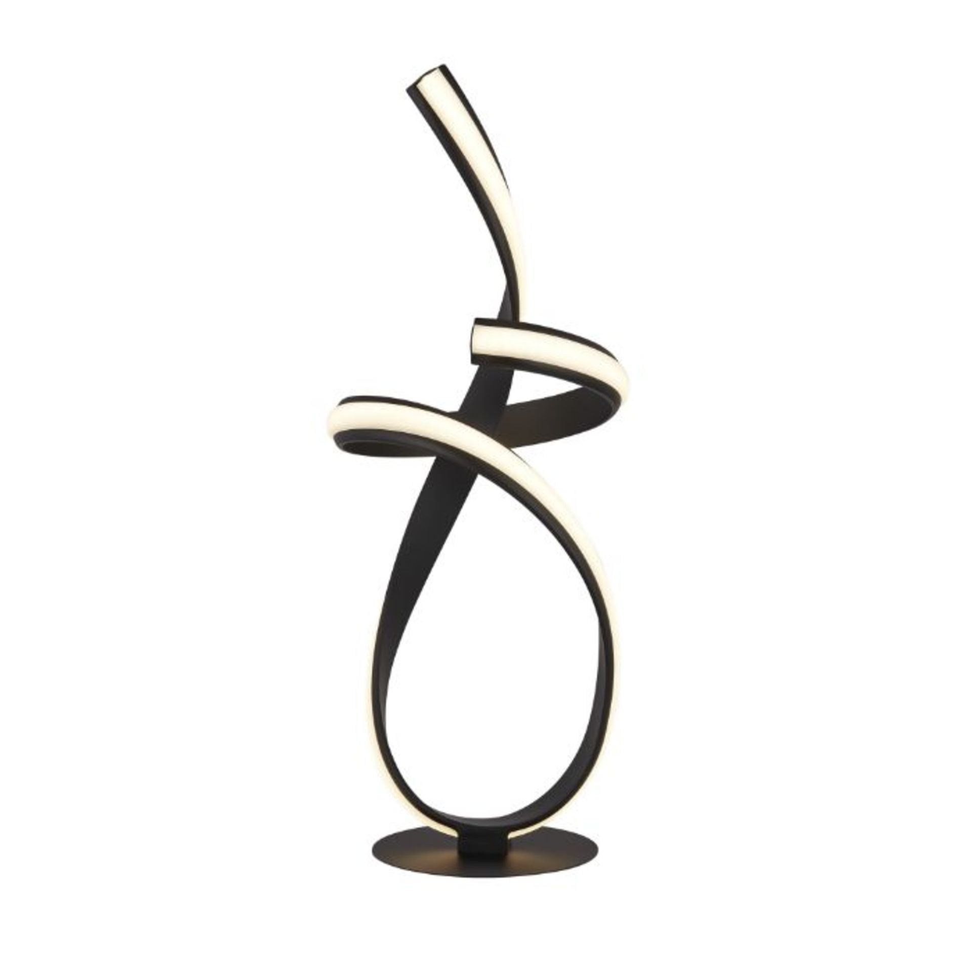 BRAND NEW BLACK RIBBON LED TABLE LAMP, 64CM HIGH, 17W - Contemporary table lamp in eye-catching ribb