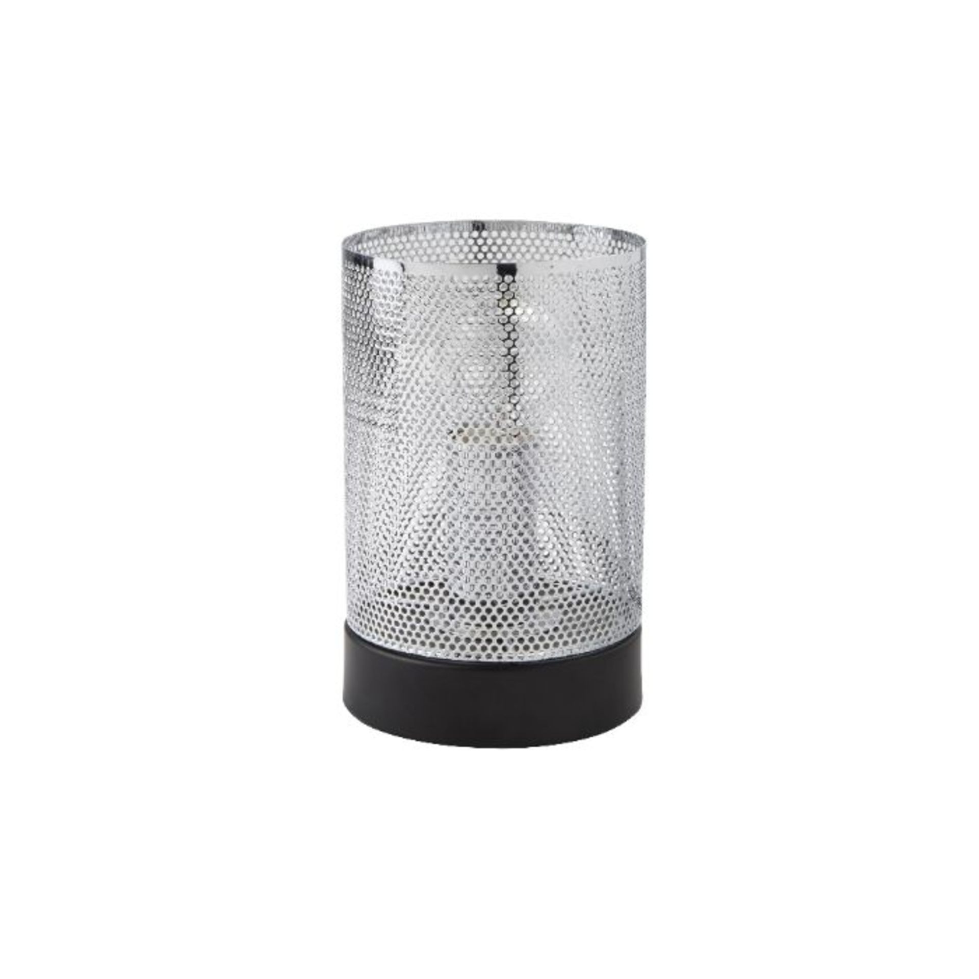 BRAND NEW CHROME MESH TABLE LAMP WITH BLACK BASE, 15.5CM HIGH, 7W - Modern design table lamp with