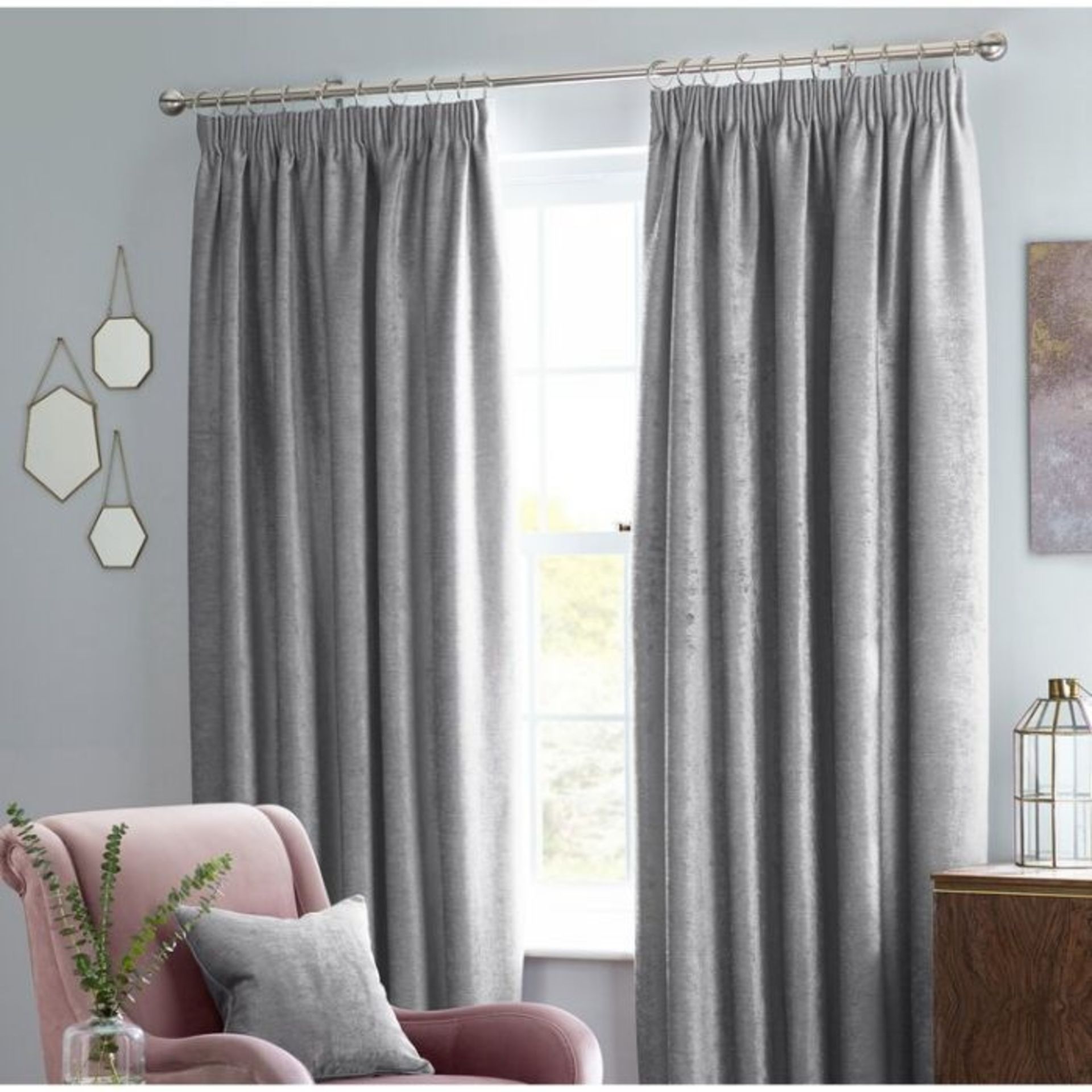 Brayden Studio, Lora Pencil Pleat Blackout Curtains (SILVER) (168cm W x 137cm D) - RRP £57.99 (