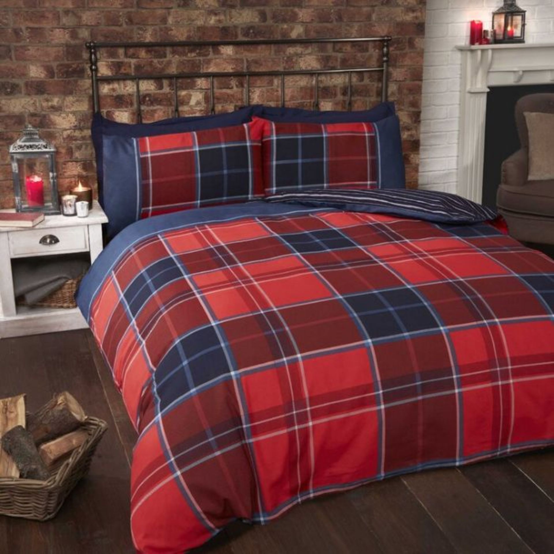 Alpen Home, Goodrich Duvet Cover Set (SINGLE) (RED) - RRP £14.32 (FINH1016 - 25832/139)