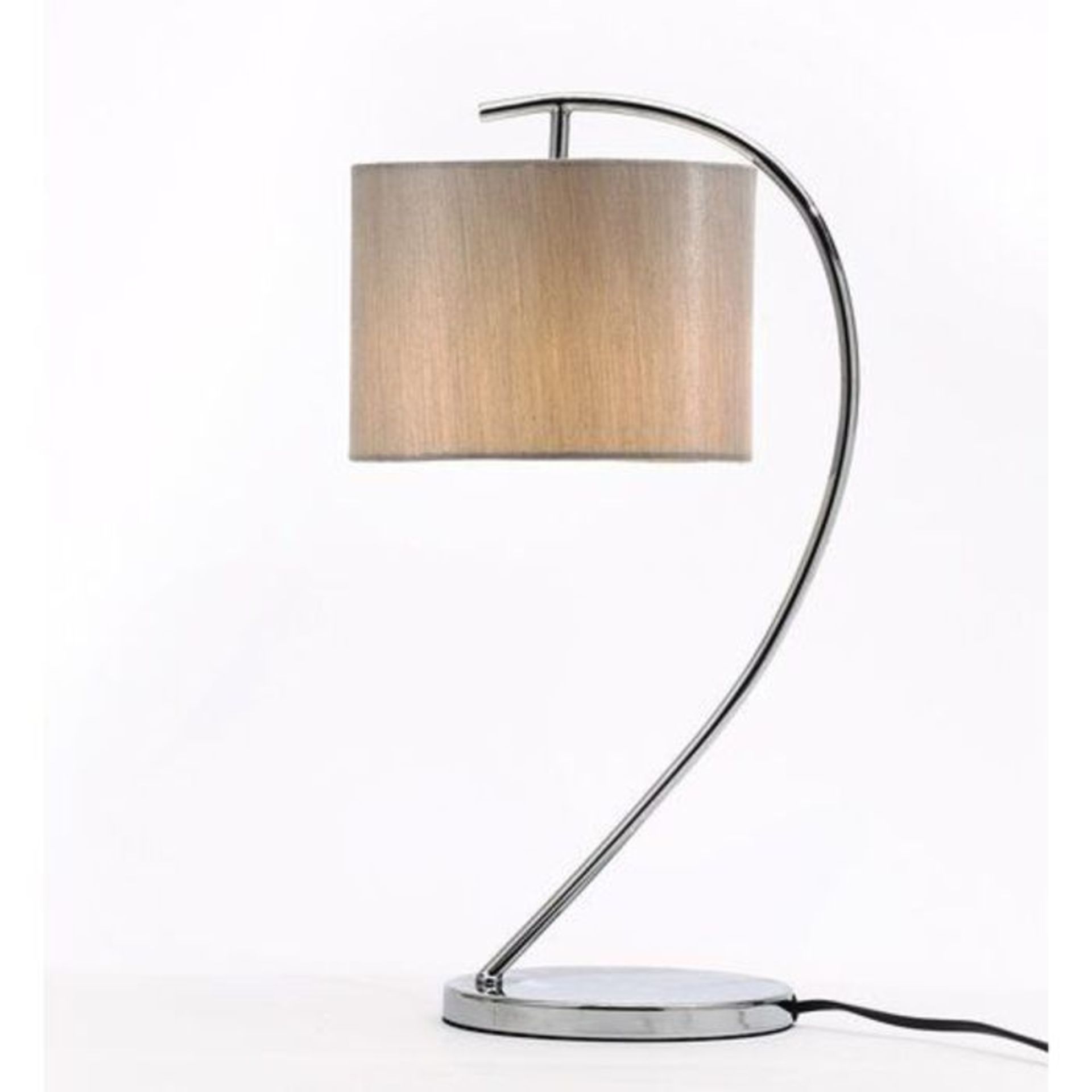 17 Stories,Aureus 49cm Arched Table Lamp(CHROME GREY SHADE) RRP -£32.99 (25868/25 -CCDH1620)