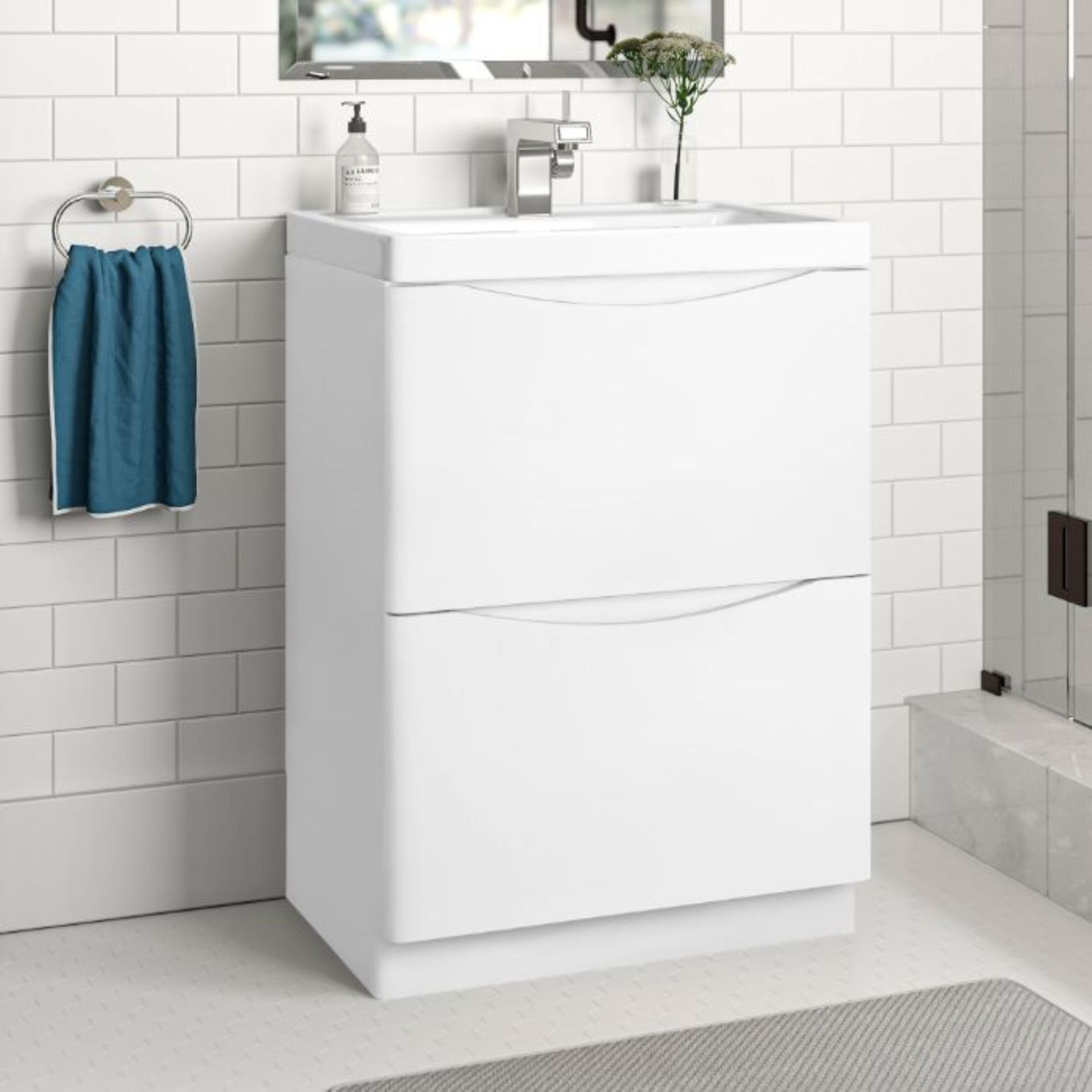 Zipcode Design,Corey 600mm Wall Mount Vanity Unit (white)RRP -£253.99 (25524/1 -BEFY7404)(BOXED - Image 2 of 2