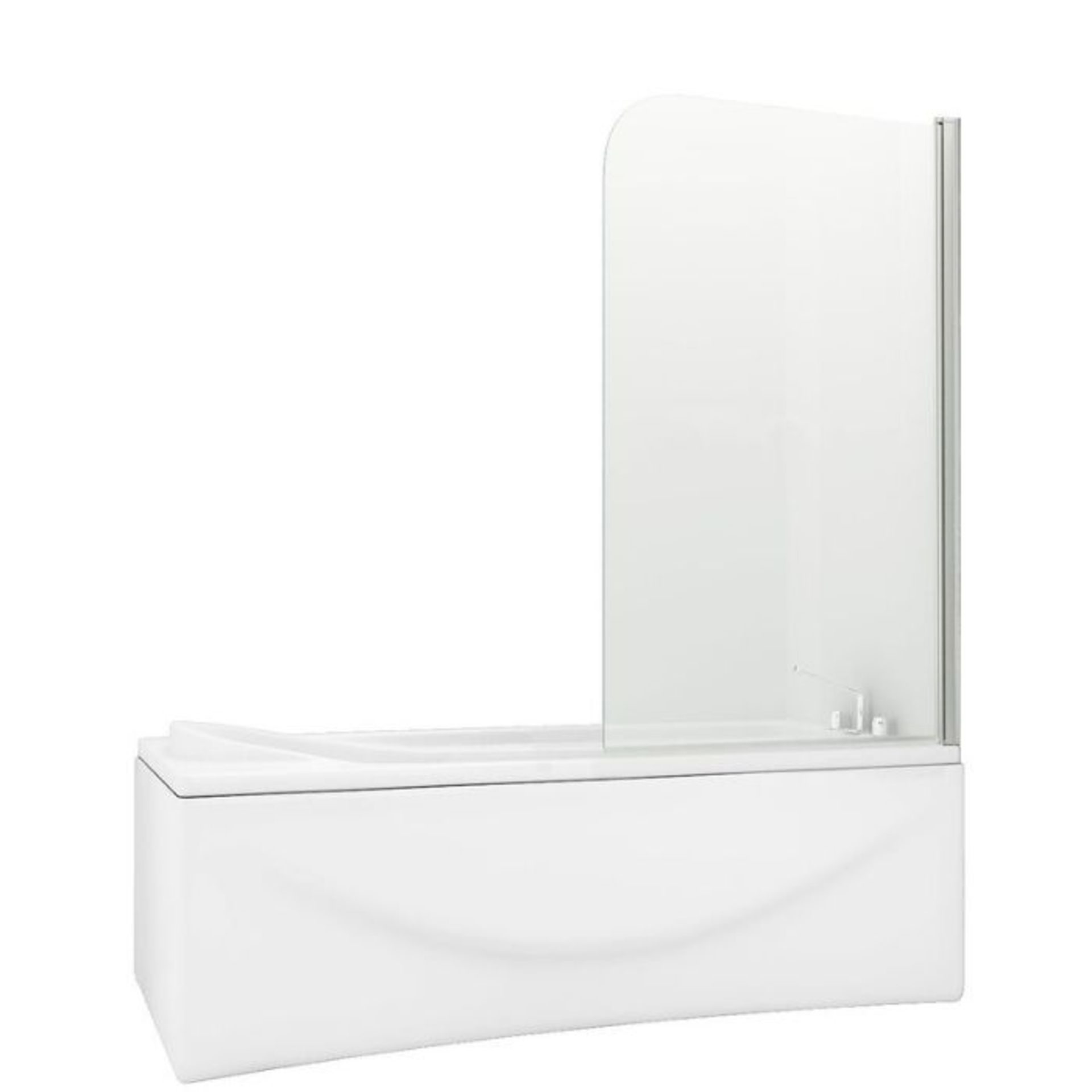 Belfry Bathroom,Jasmine 1400 x 800 mm Curved Glass Pivot Bath Screen RRP -£81.99 (25524/6 -