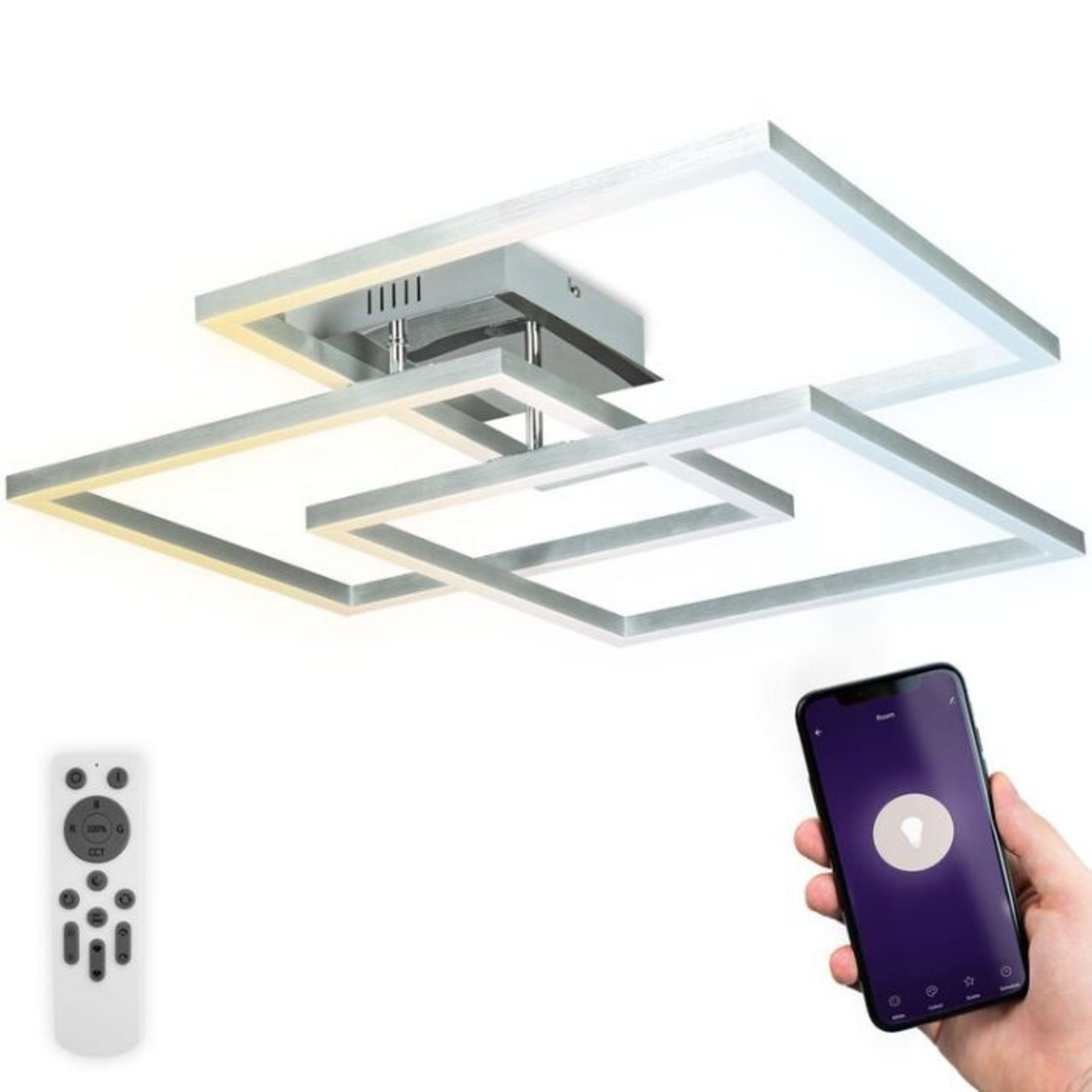 Ivy Bronx, B.K.Light Wifi Ceiling Lamp LED RGB Dimmable CCT Smart Home Light Remote App 48W - RRP £ - Image 2 of 3