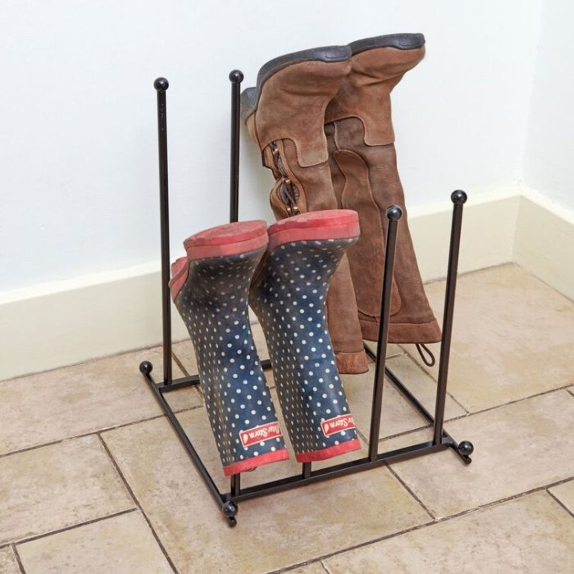 Rebrilliant, Two Tier Boot Rack - Six Pairs (BLACK) (52cm H x 35cm W x 36cm D) - RRP £66.99 (