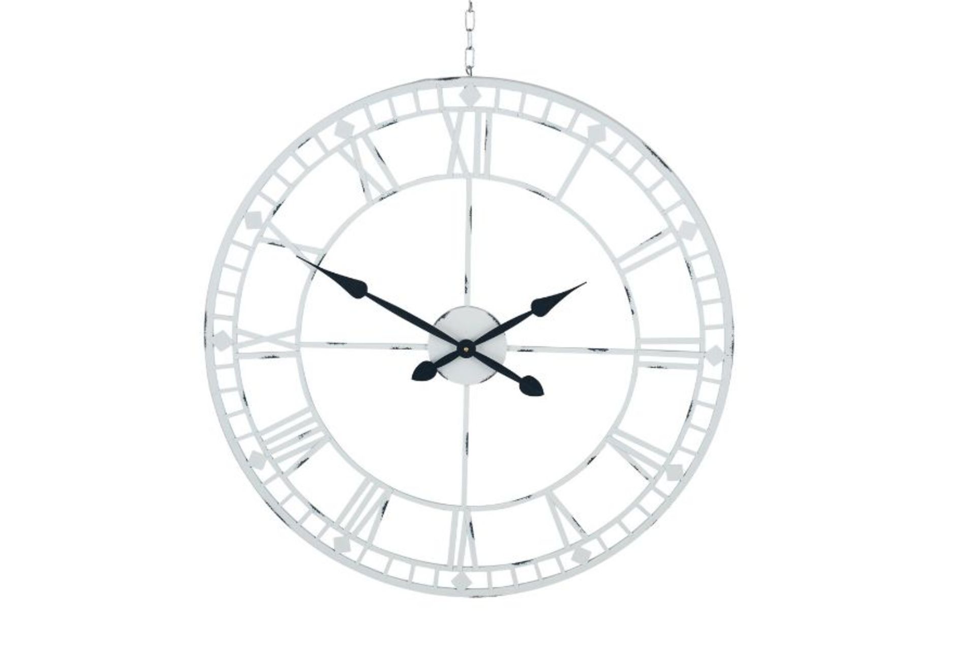 Fernleaf, Fareham Oversized Metal Round 80cm Wall Clock (SILVER) - RRP £129.99 (PACH7817 - 26161/7)