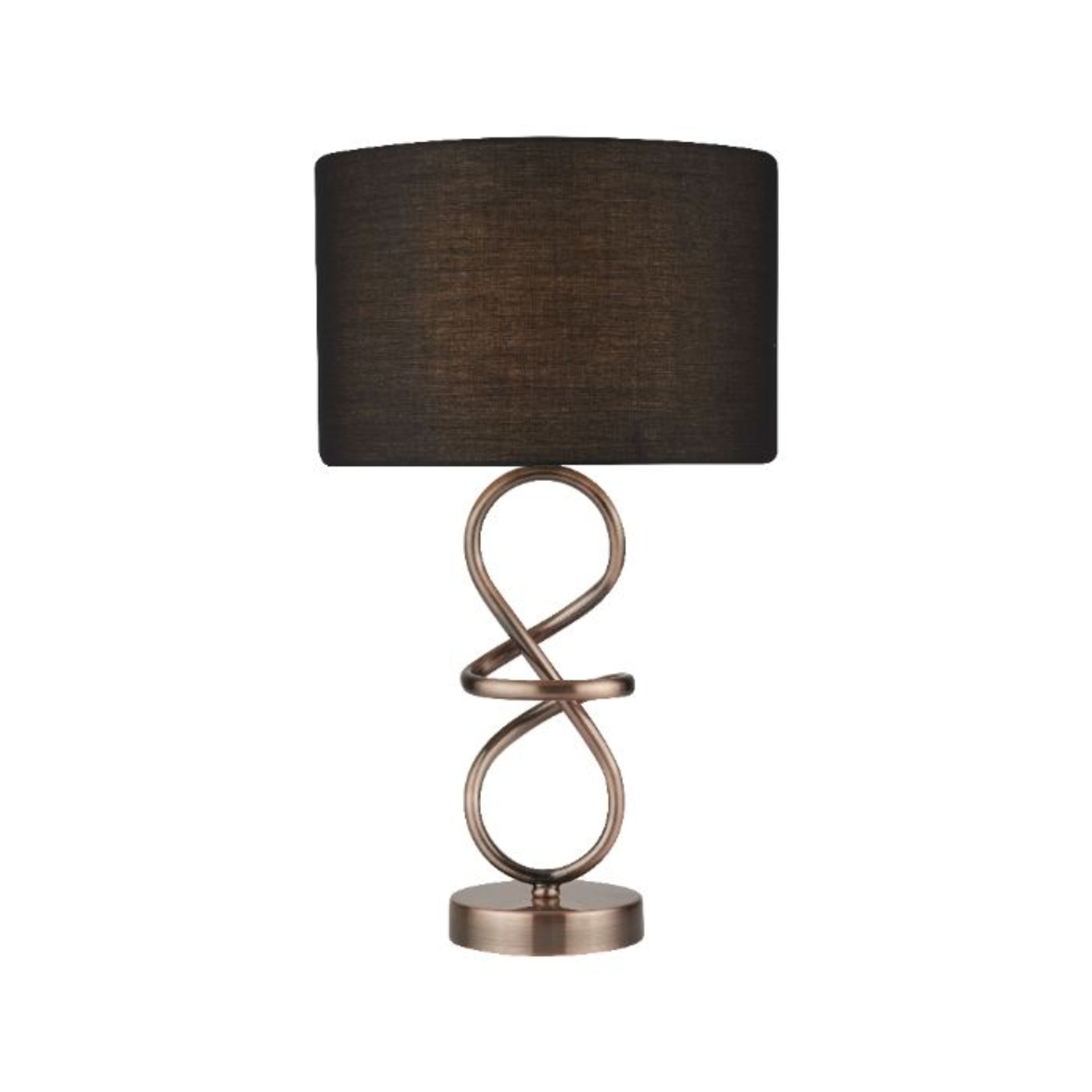 BRAND NEW CONTEMPORARY TWIST LED LAMP IN ROSE GOLD WITH BLACK SHADE. 47CM HIGH, 7W. - Contemporary