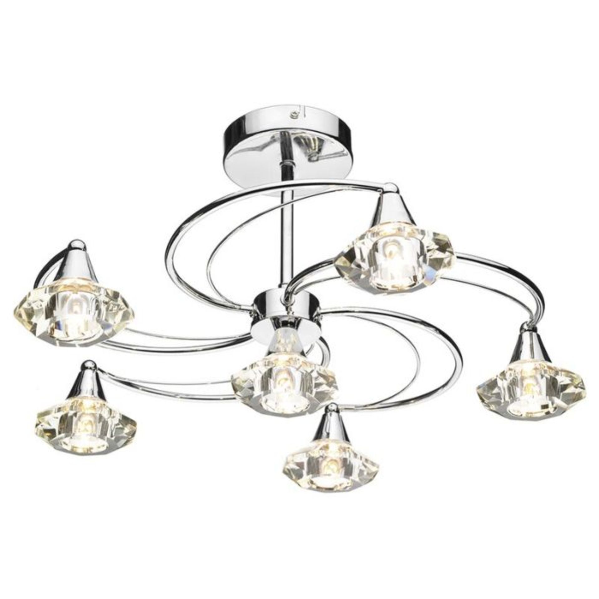 Brayden Studio, Greenhaw 6-Light Semi Flush Mount (SATIN CHROME) - RRP £125.99 (DLI4398 - 26340/20)