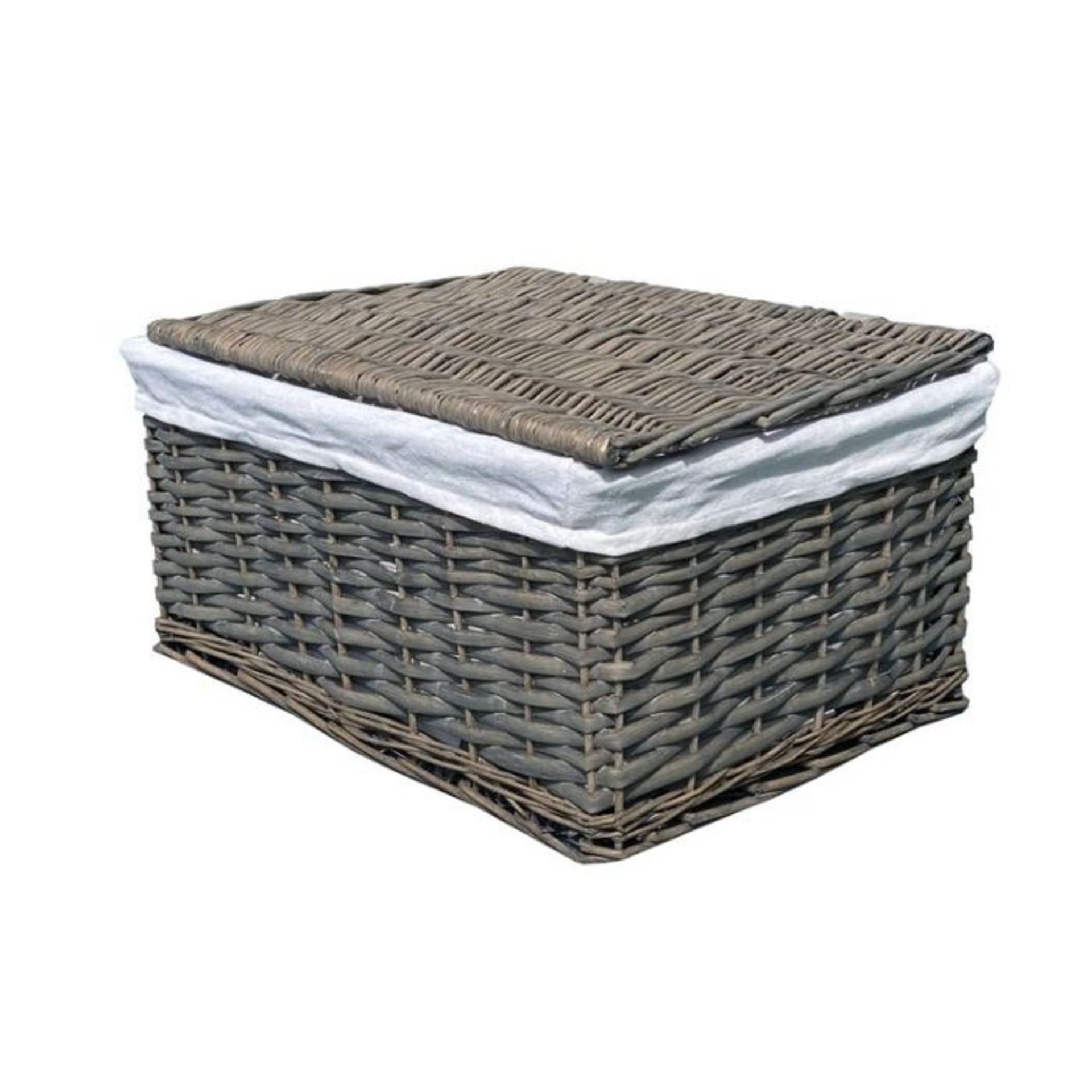 Three Posts, Wicker 2 Piece Basket Set (GREY) (14cm H x 35cm W x 24cm D) - RRP £44.99 (TFSG1316 -