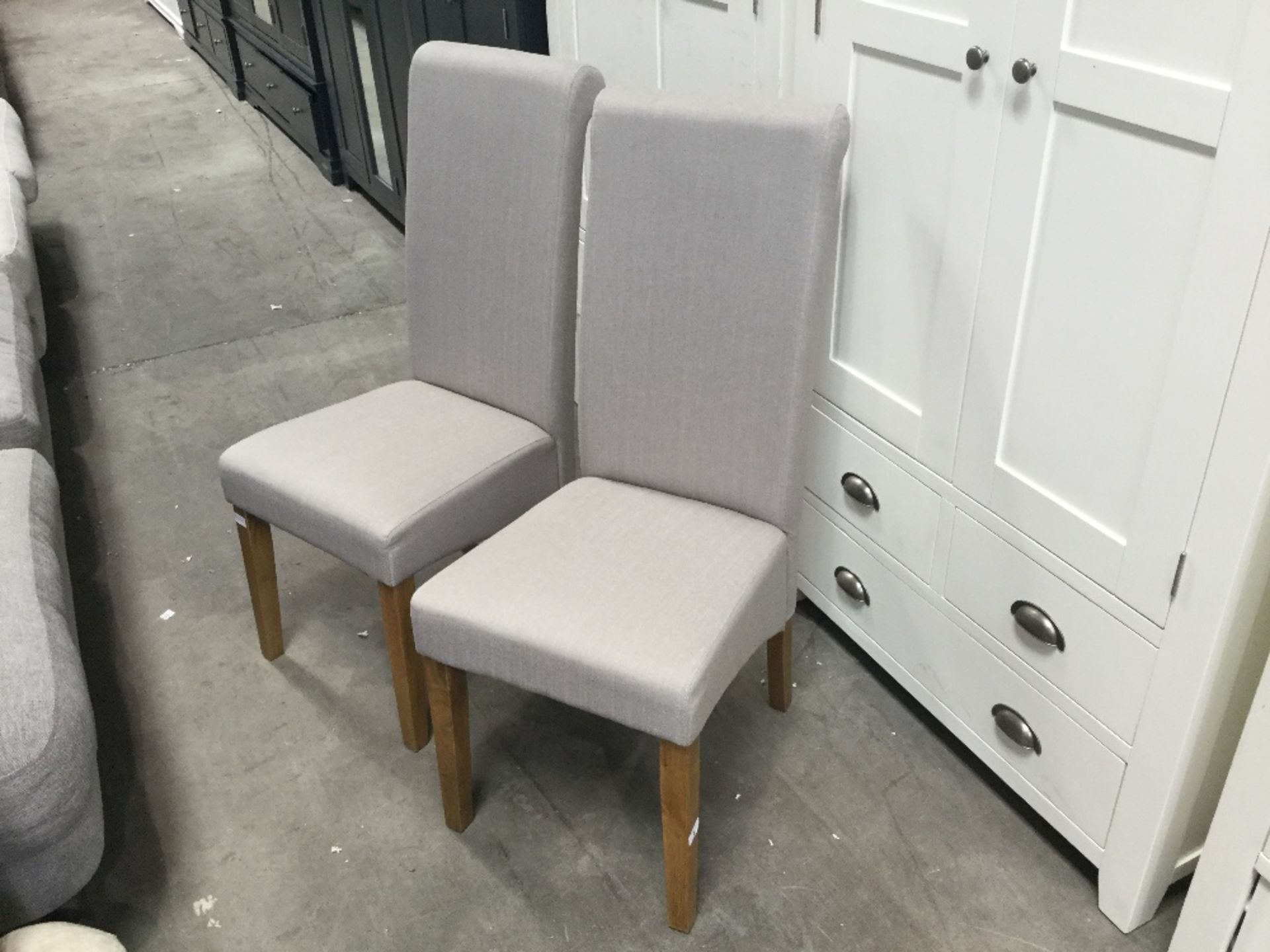 PAIR OF GREY CHAIRS (19)