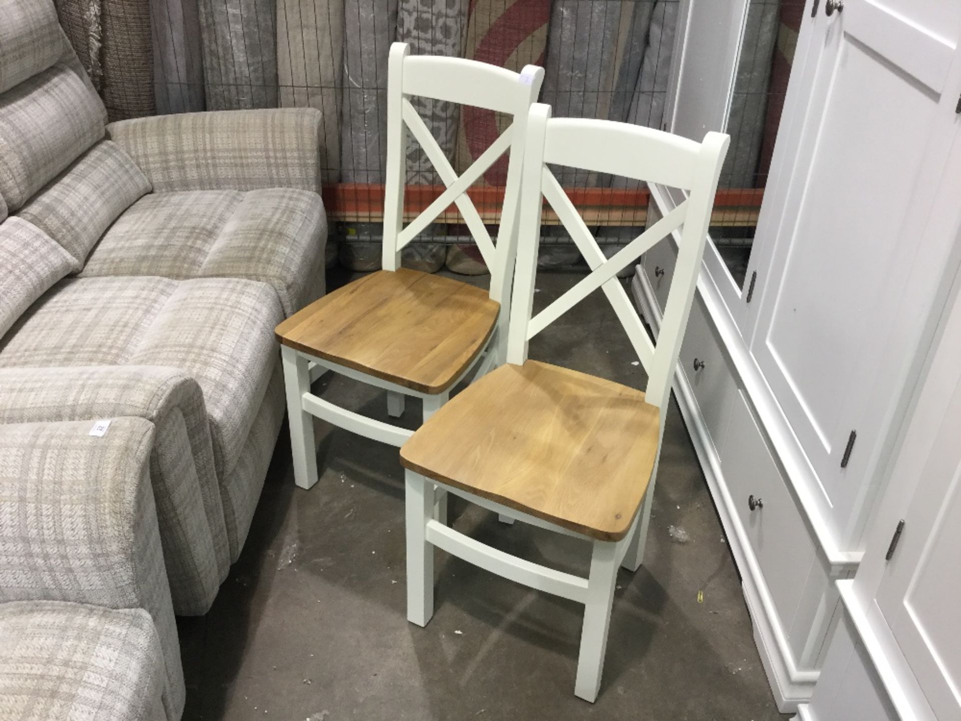 Suffolk White Painted Oak Crossback Chair With Woo