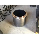 Arizona Silver rimmed burnished metal drum planter low RRP -£300 (QC 3 -703631)