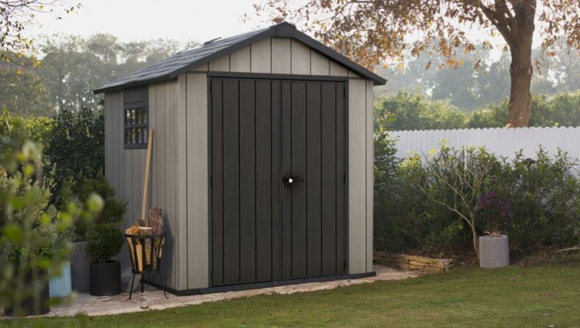 KETER OAKLAND 11FT X 7 FT APEX OUTDOOR GARDEN SHED