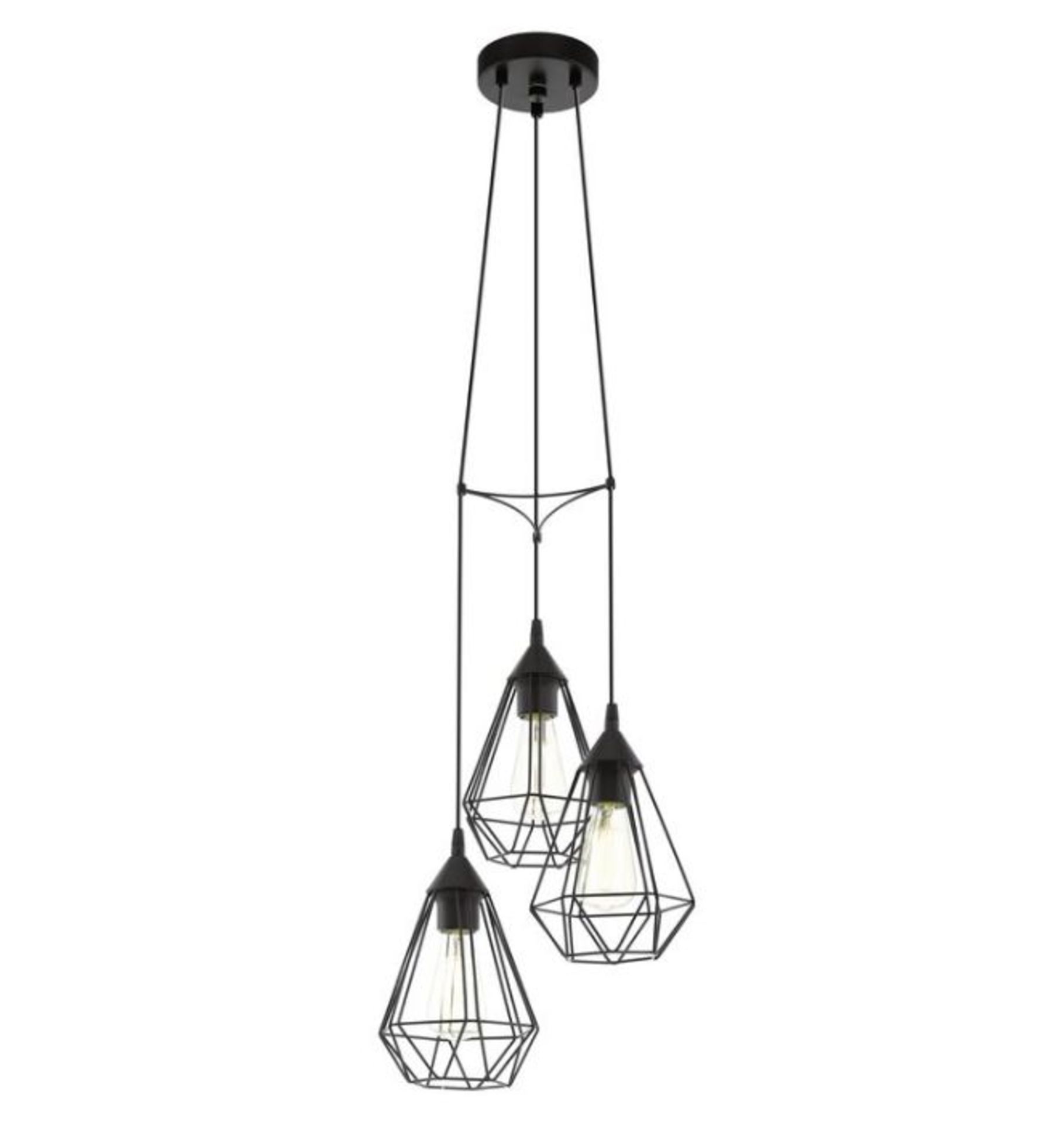 Zipcode Design, Freya 3-Light Cluster Pendant (BLACK) - RRP £61.99 (EGF4806 - 26216/22)