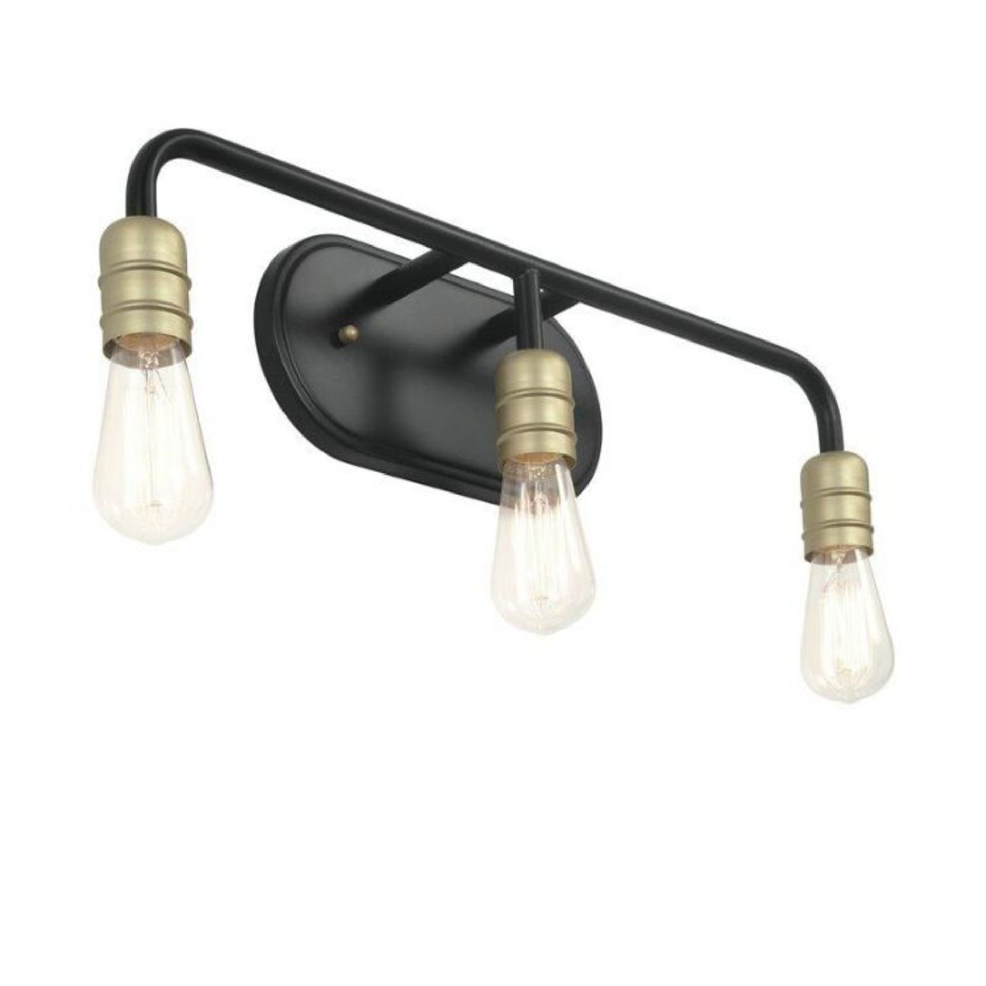 August Grove, Vintage Farmhouse 3 Light Dimmable Vanity Light (BRASS DUST & CLASSIC BLACK) - RRP £