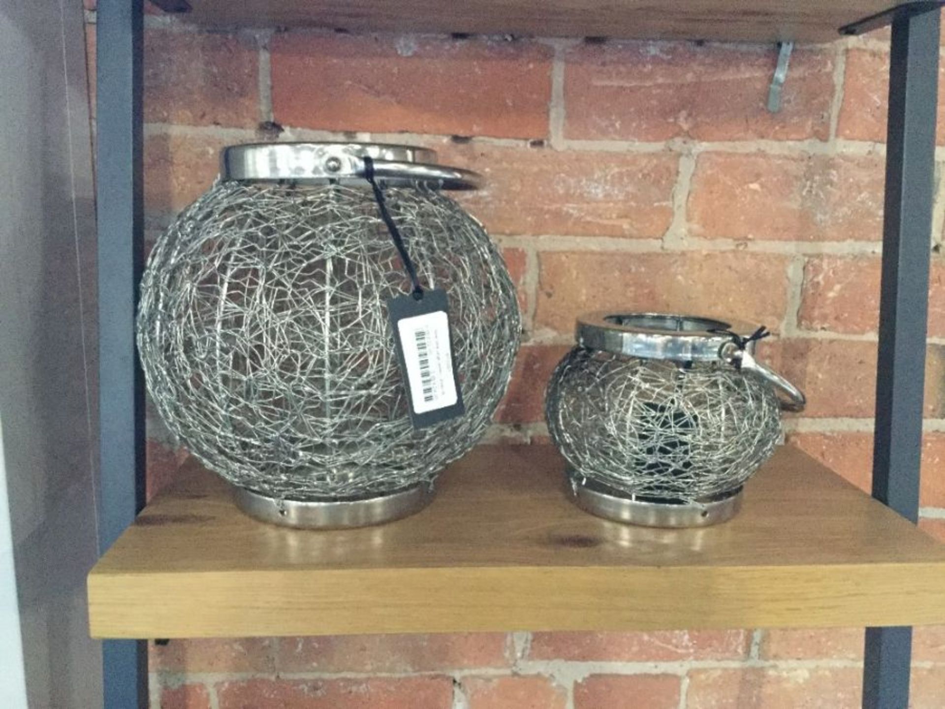 SILVER WIRE LARGE AND SMALL LANTERN