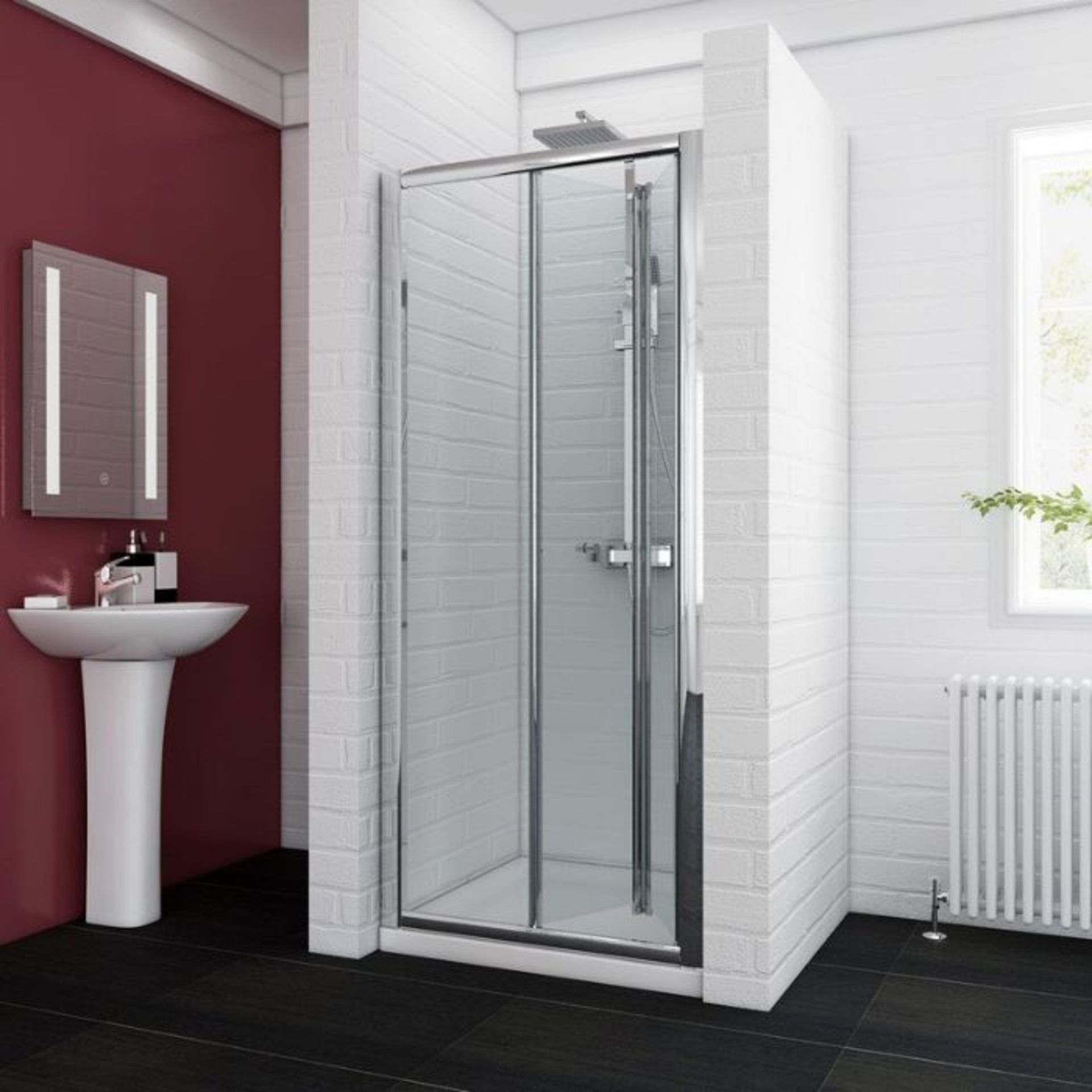 Belfry Bathroom ,Fallinerlea Framed Tempered Glass Bifold Shower Door (U001678302) RRP -£129.99 (