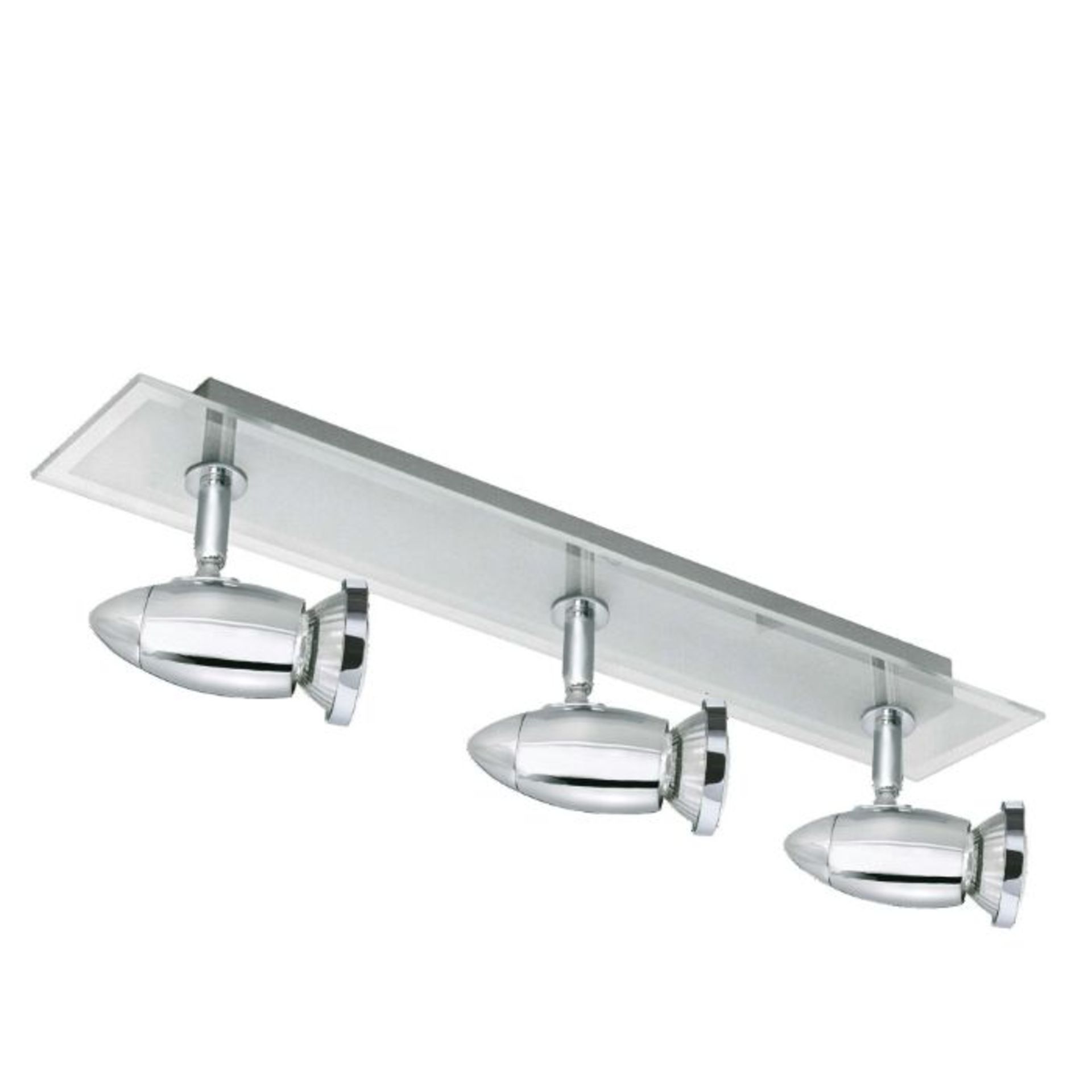 SATURN 3 LIGHT CHROME BAR SPOTLIGHT WITH GLASS BACKPLATE. 90CM DIAMETER. 3 x 35W, - 3 light chrome