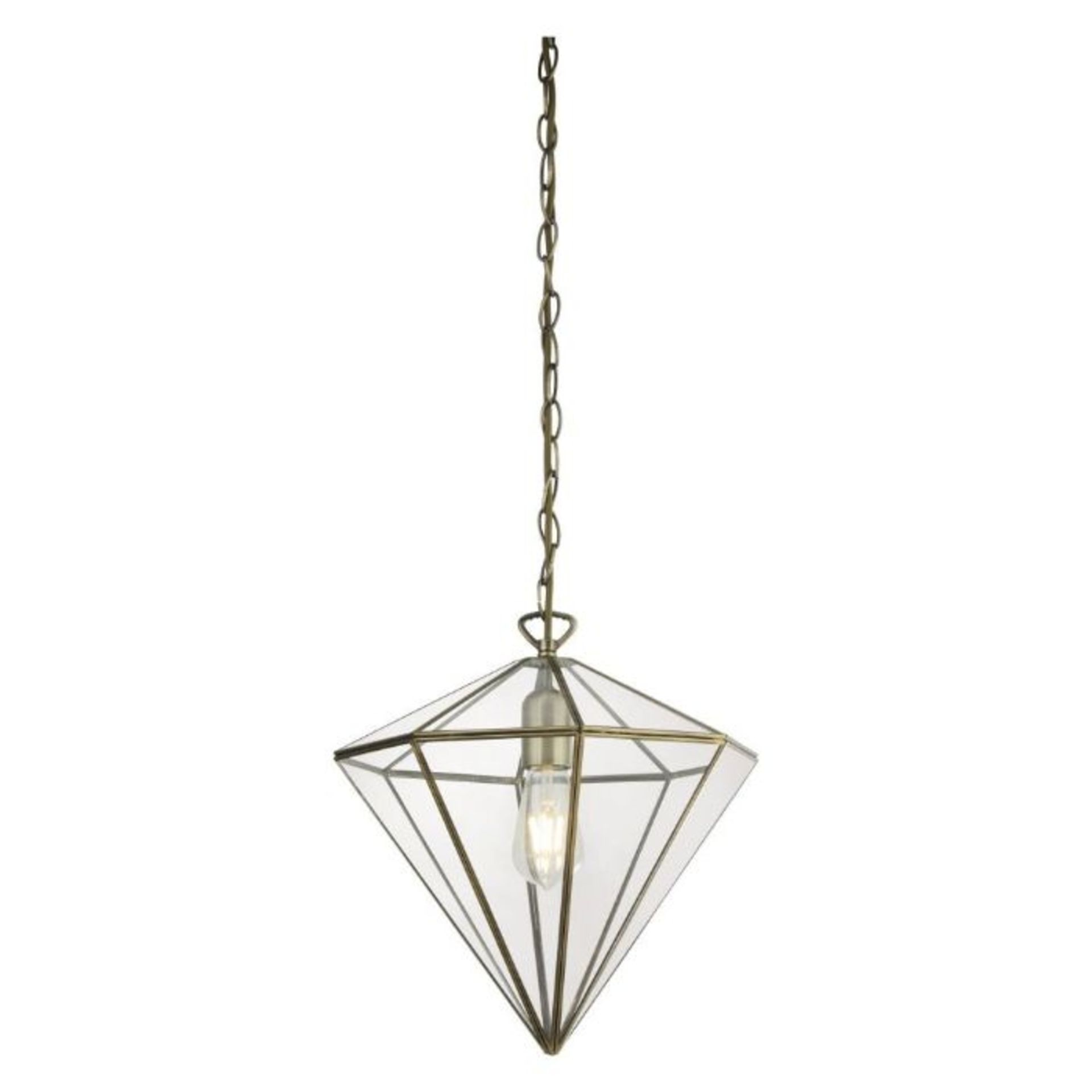 LANTERN TERRARIUM DIAMOND SHAPED PENDANT (ANTIQUE BRASS) (8951AB - SRL1/40B)