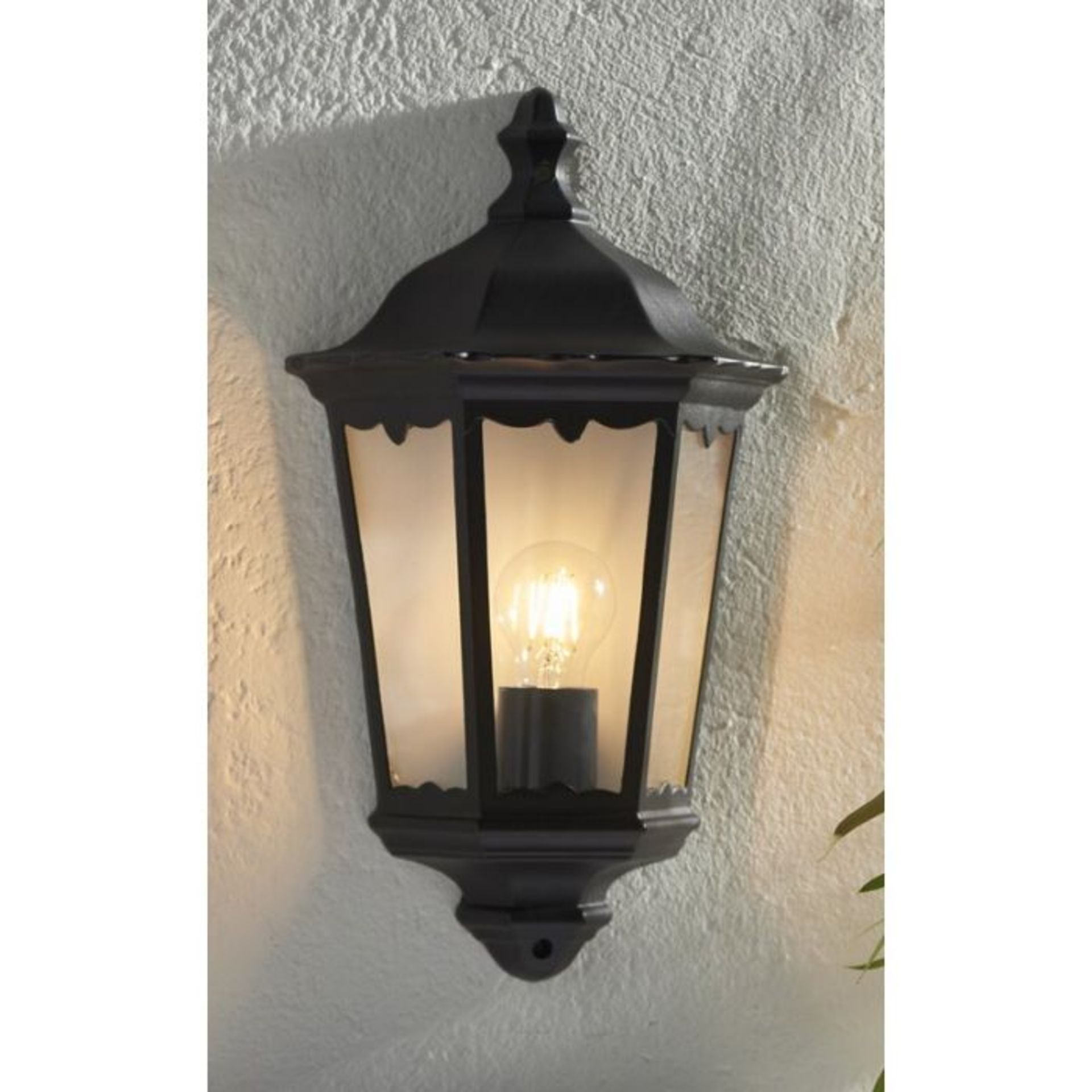 Sol 27 Outdoor, Shanghai Black Outdoor Wall Lantern (BLACK) RRP -£32.99 (25868/4 -UEL10091)