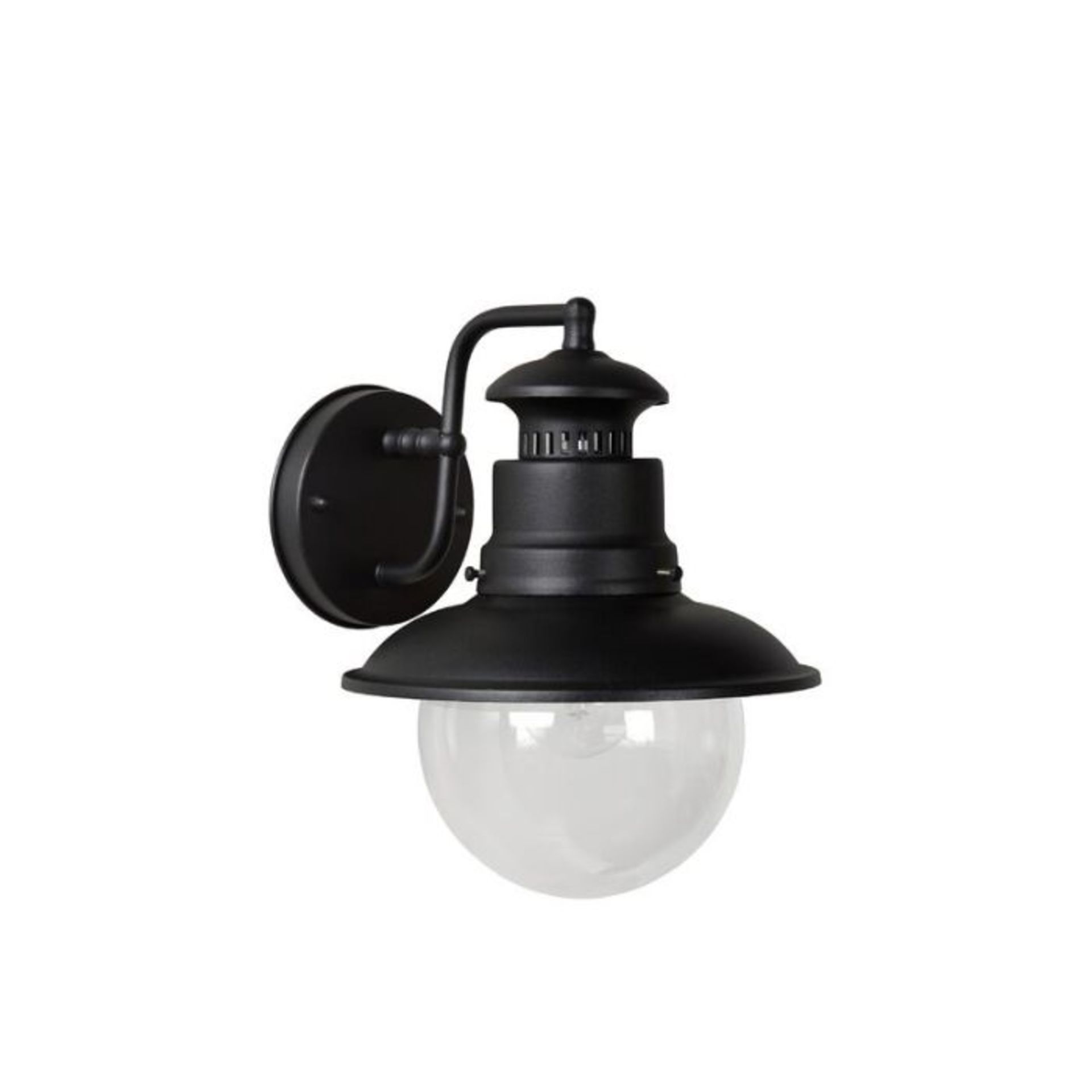 LUCIDE, Figo Vintage Round Aluminum Black Wall Light (HOKU8256 - 24861/15)