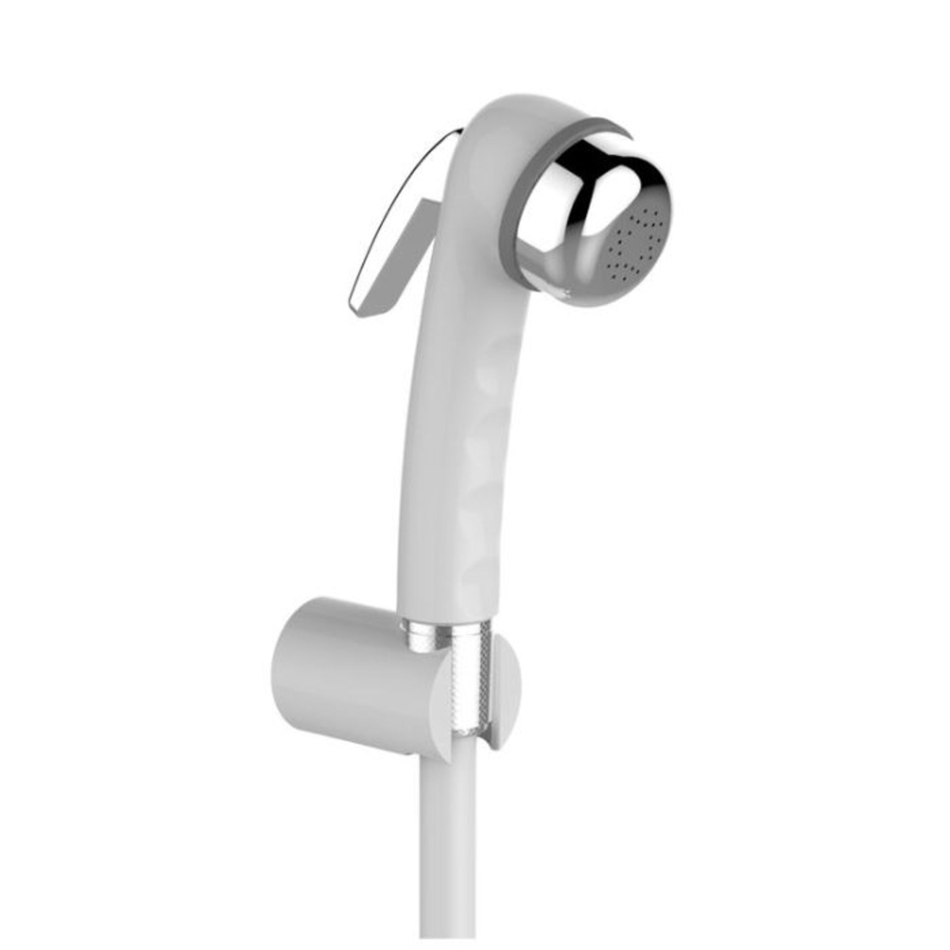 Belfry Bathroom, Flory 16.4 x 4.3cm Round Bidet Hand Shower Kit (WHITE & CHROME) - RRP £50.99 (