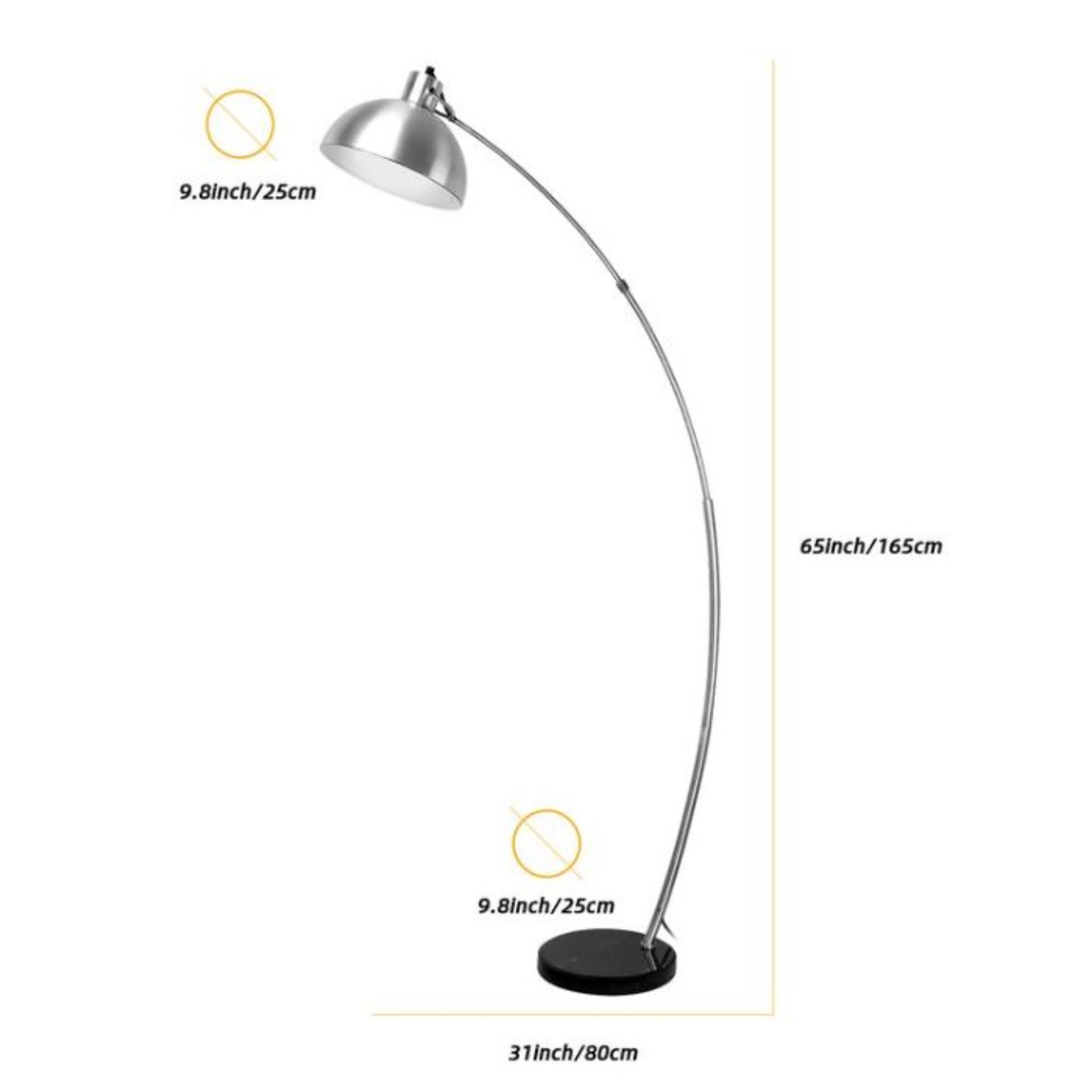 Ebern Designs, Demarious 160cm Arched Floor Lamp (NICKEL) - RRP £101.99 (OASY1015 - 26192/13)