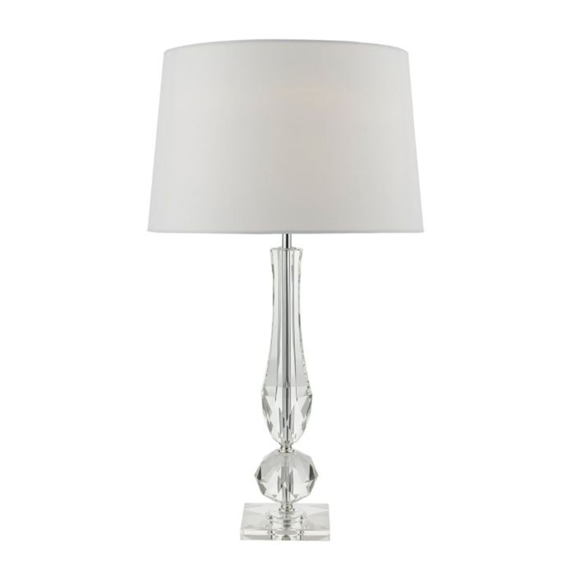 Dar Lighting , Macy Cut Crystal Table Lamp (IVORY SILK SHADE) (BULB HOLDER CRACKED) - RRP £106.99