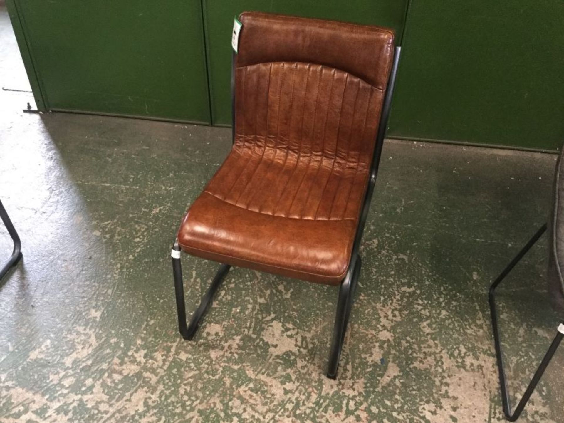 Hykkon,Chisholm Genuine Leather Upholstered Dining Chair (HQQ4187) RRP -£329.99 (26844/4 -GDDG1264)