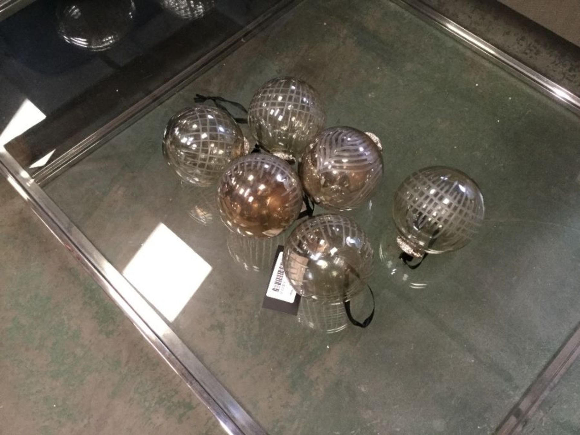 6 GLASS BAUBLES