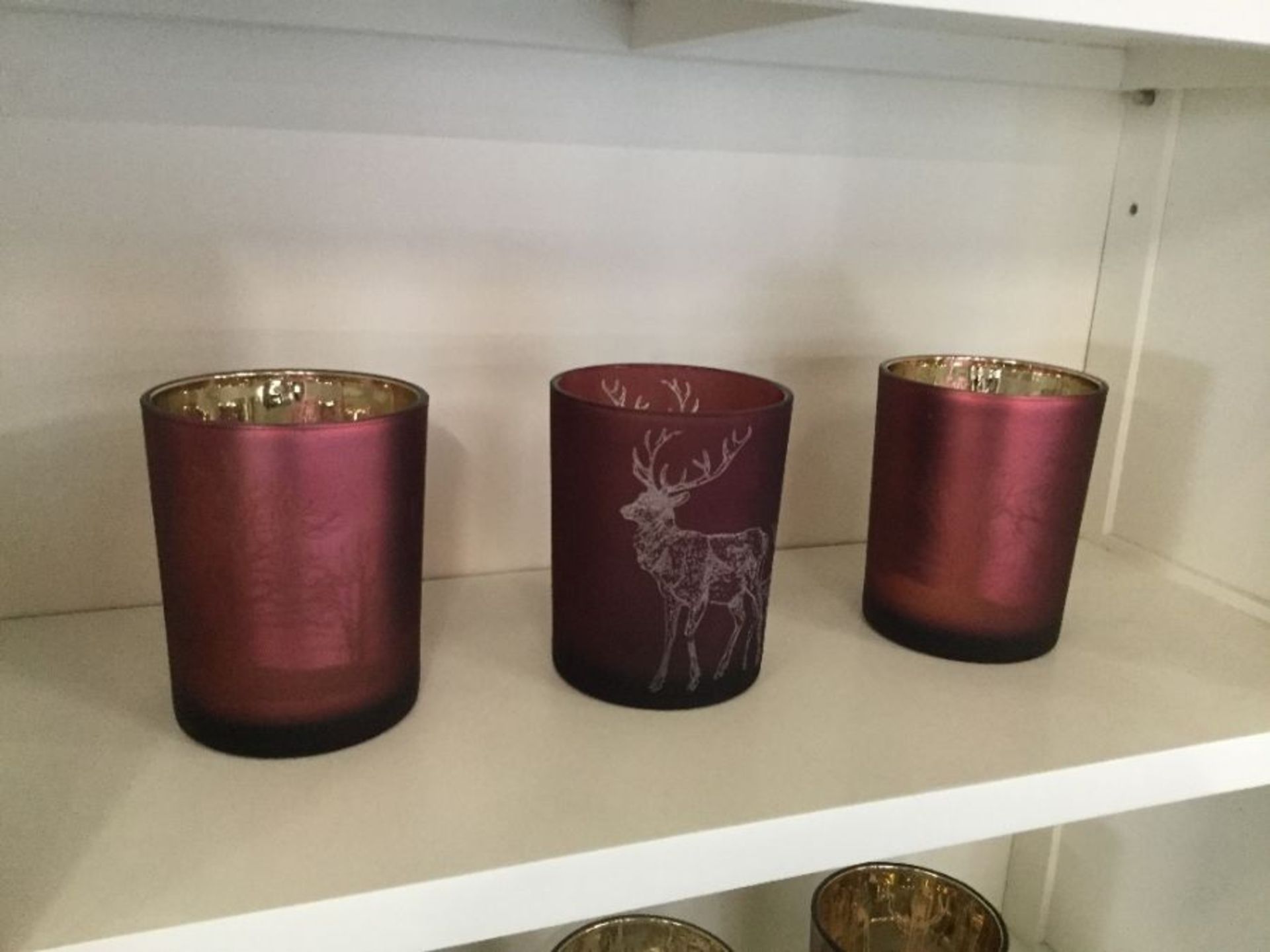 SET OF 3 FESTIVE CANDLE HOLDERS